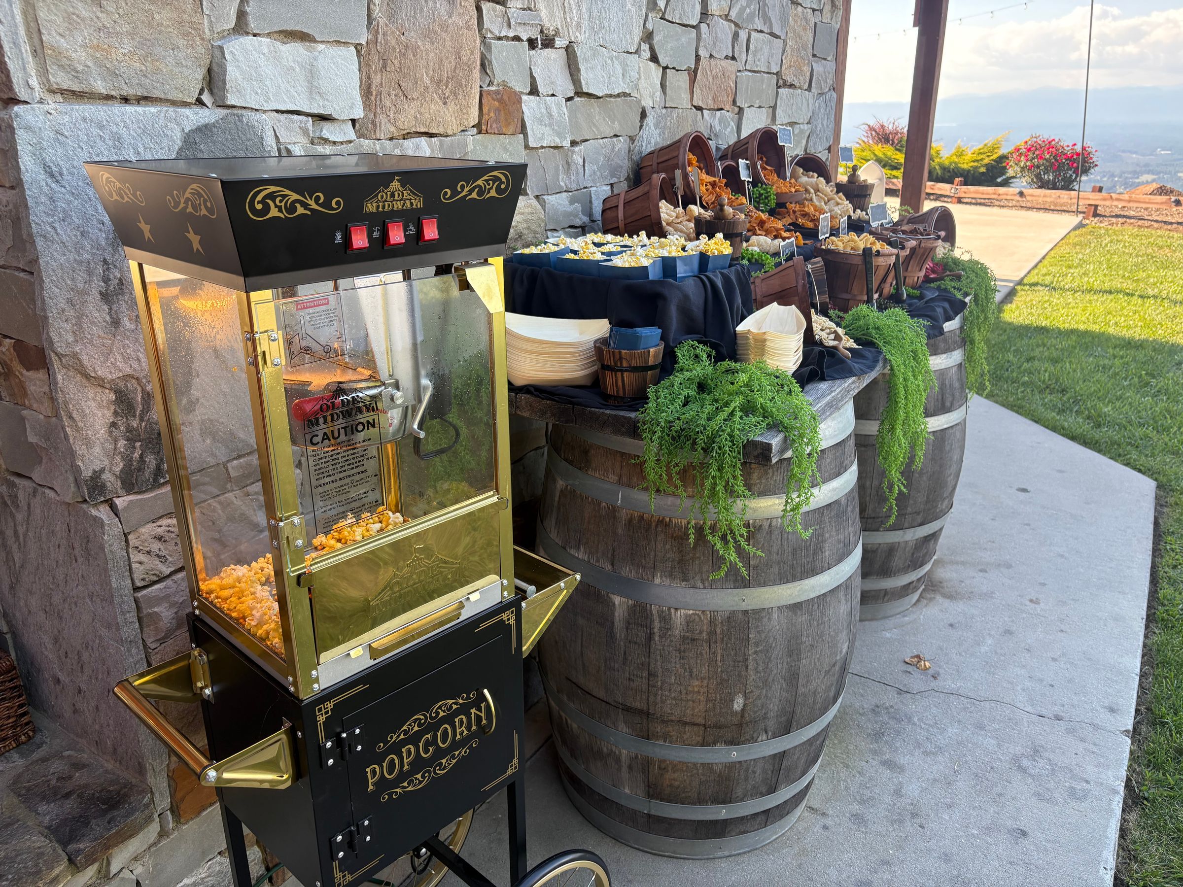 Cocktail hour with lots of yummy snacks