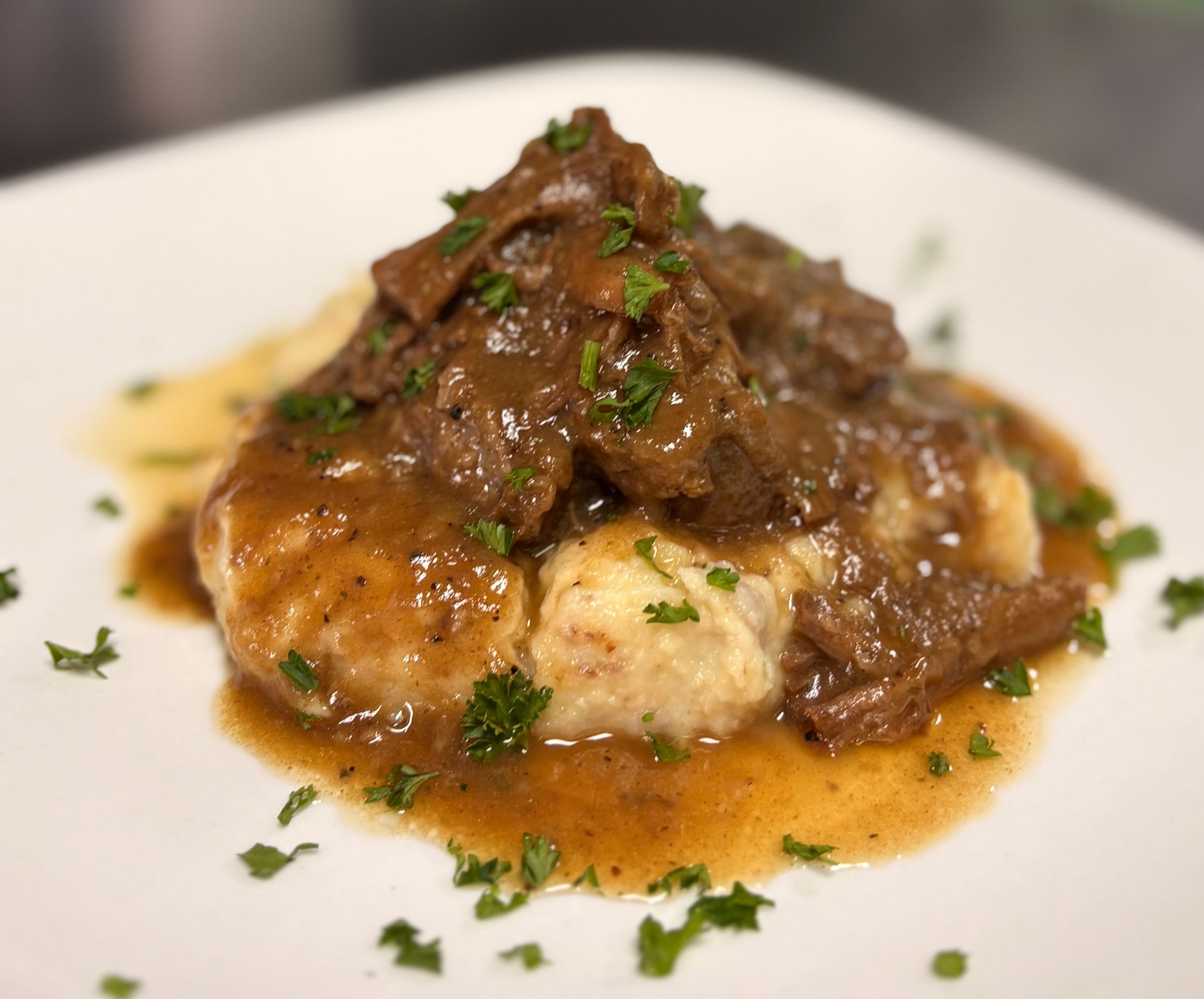 Redskin Mash with French Onion Chuck Roast