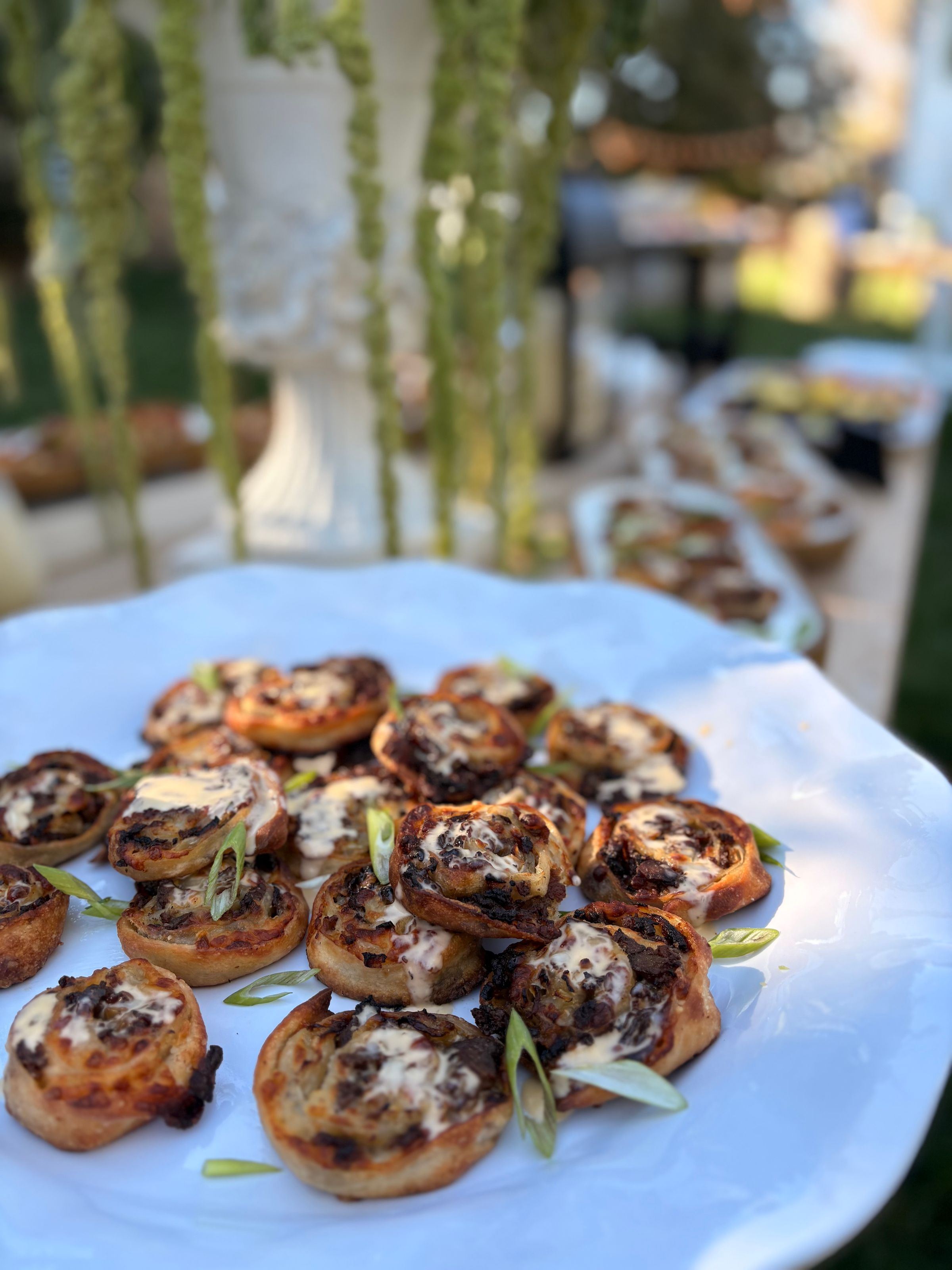 Philly Pinwheel with Cheese Sauce