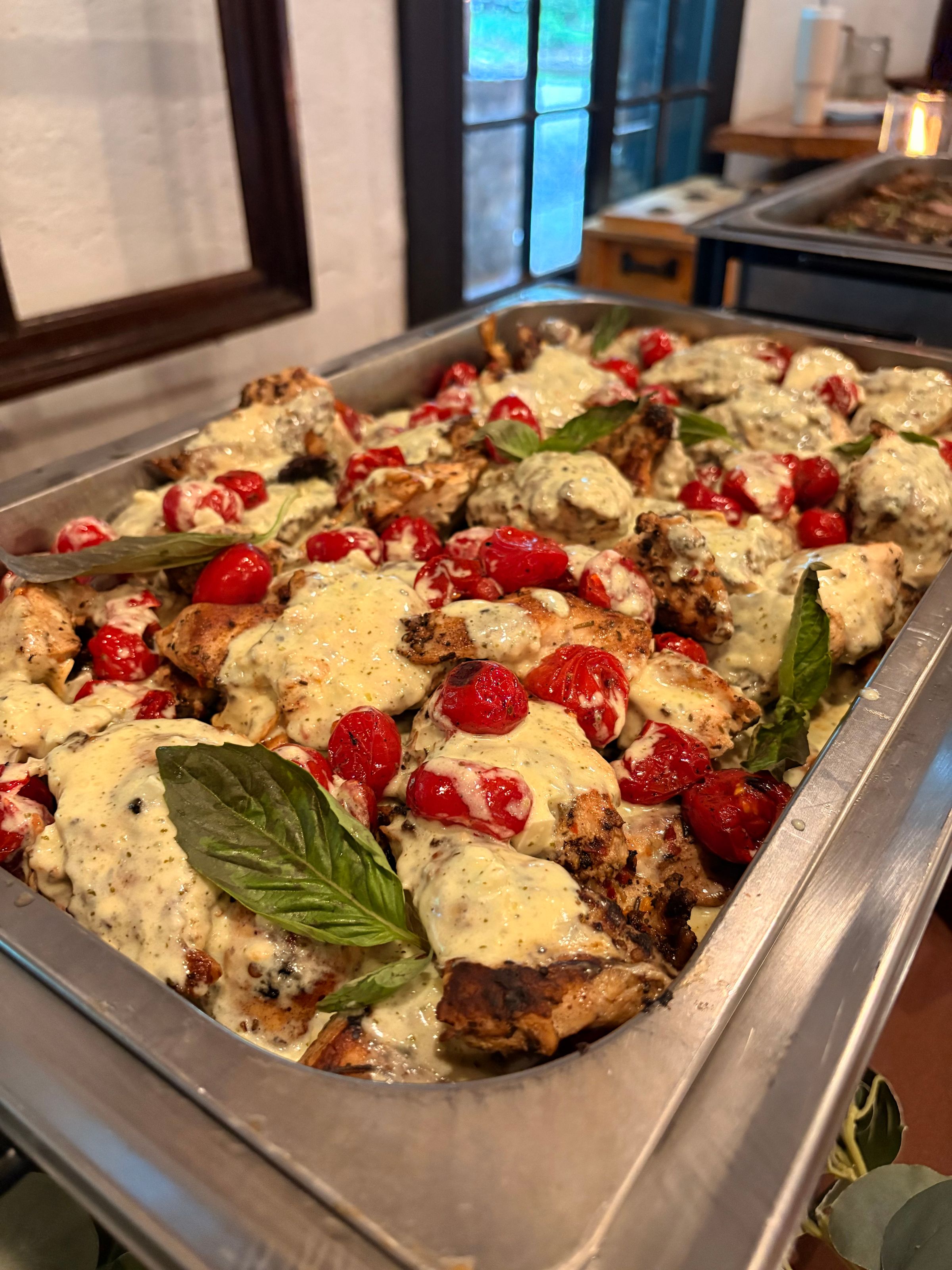 Caprese Chicken with Pesto Cream