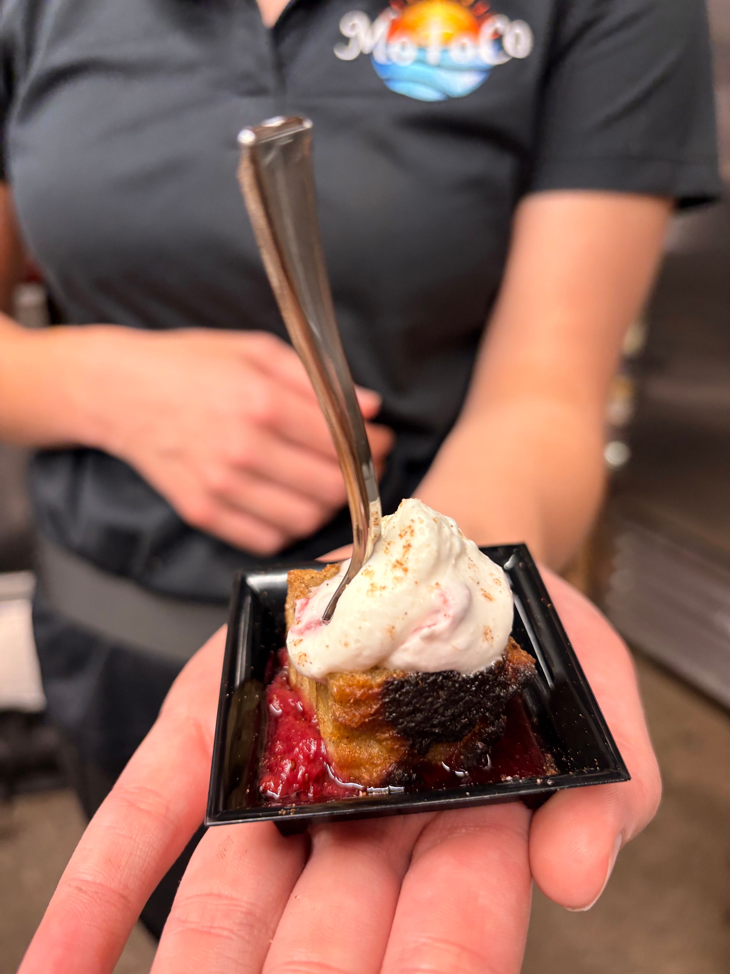 Passed Bread Pudding French Toast with Berry Compote and Fresh Whip