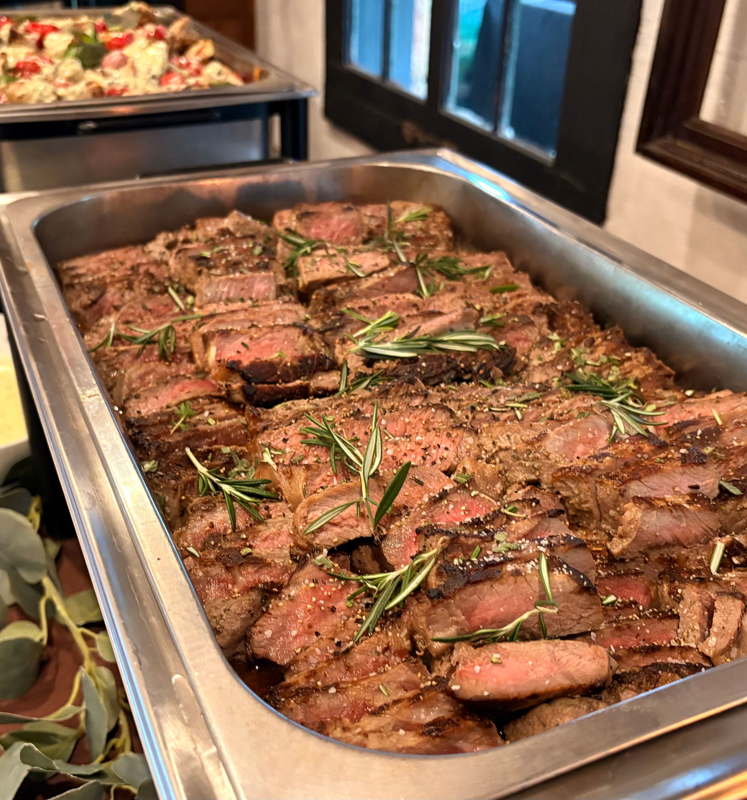 Garlic and Herb Striploin with Au Jus and Horseradish Cream