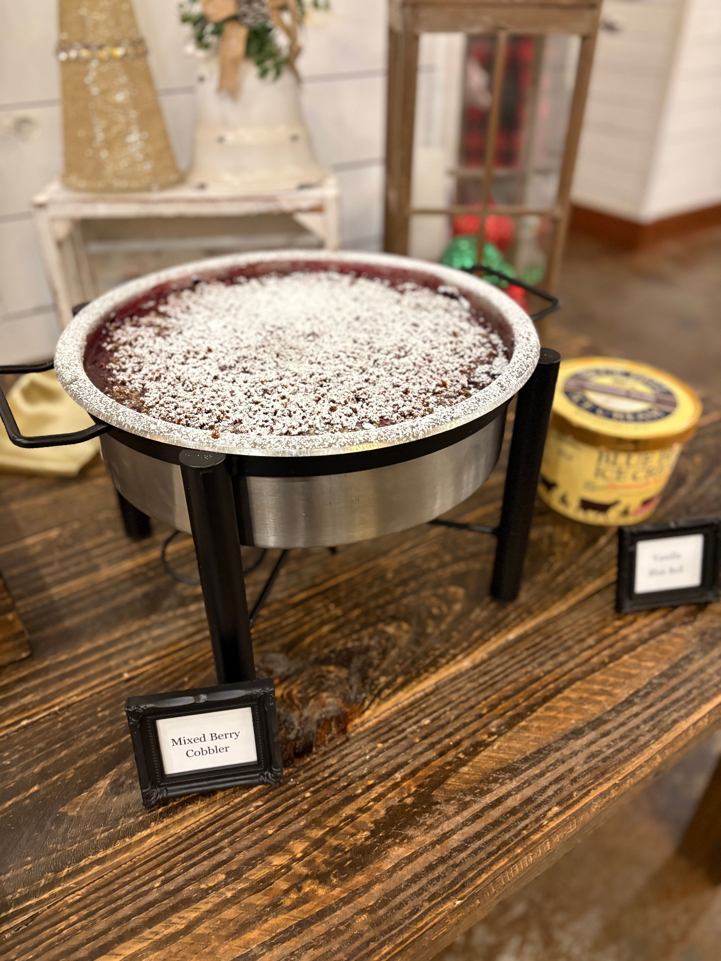 Mixed Berry Cobbler with Blue Bell Ice Cream