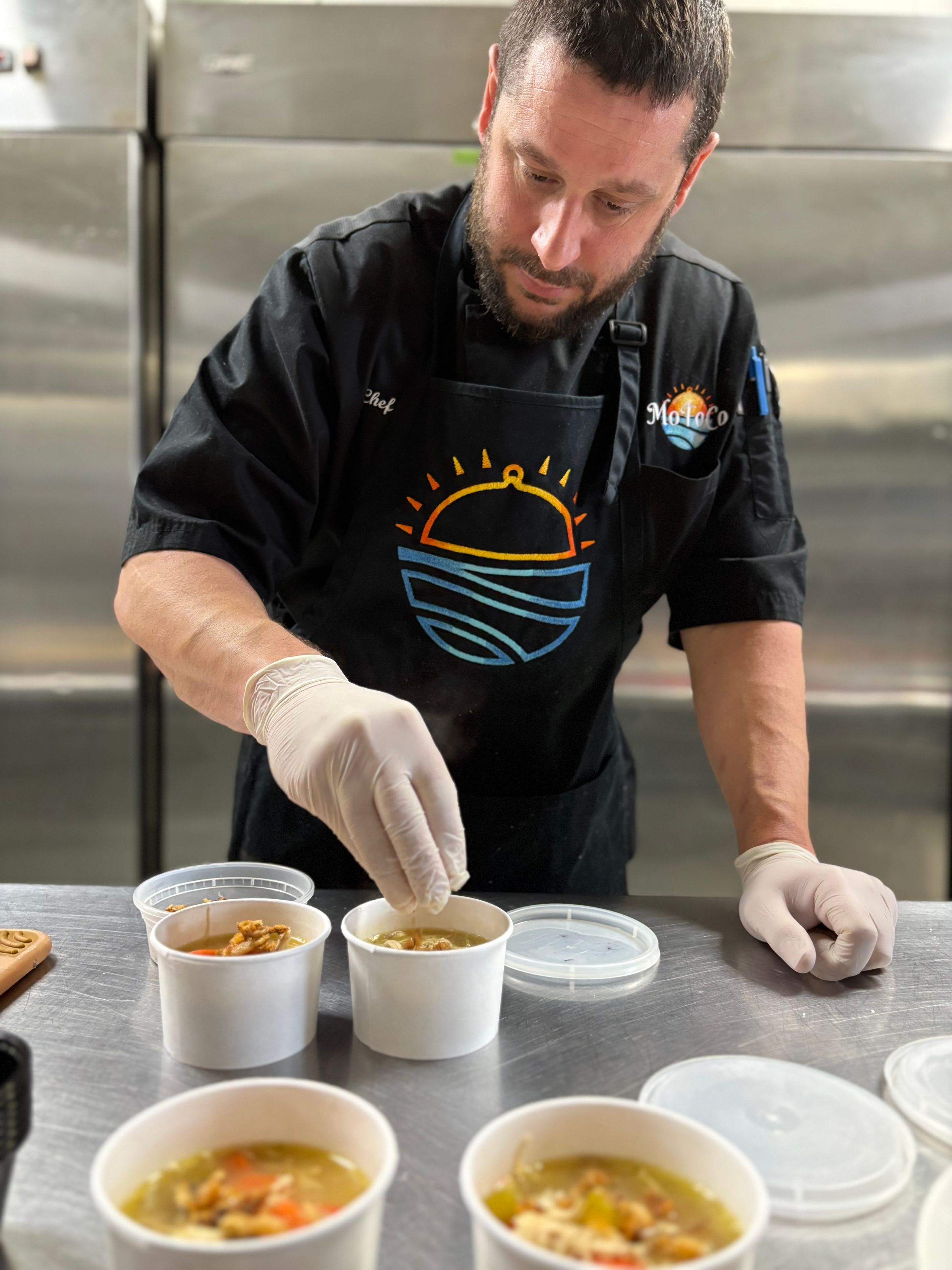 Chef building Chicken Vegetable