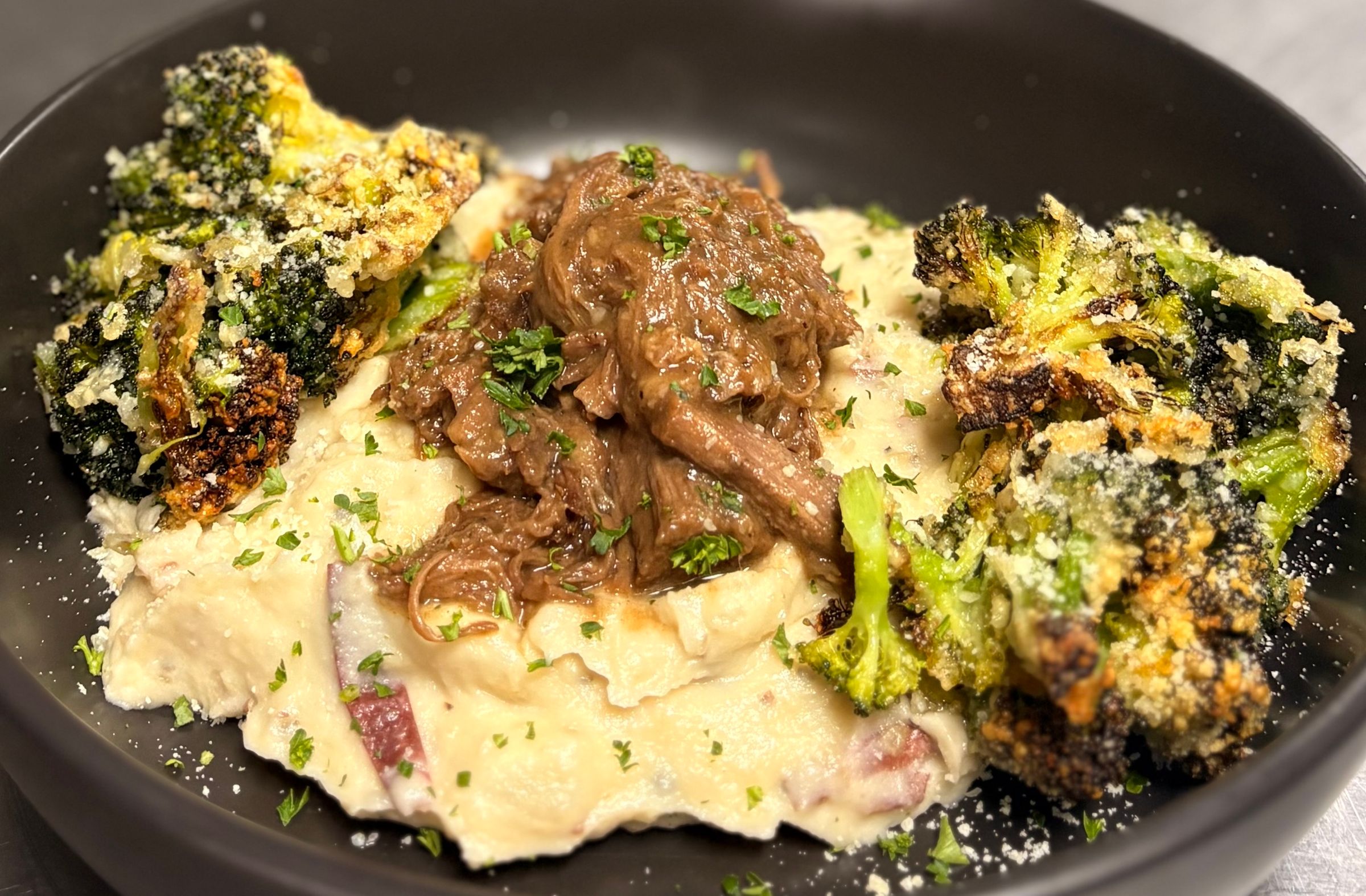 Redskin Mash, Parmesan Broccoli, Chuck Roast
