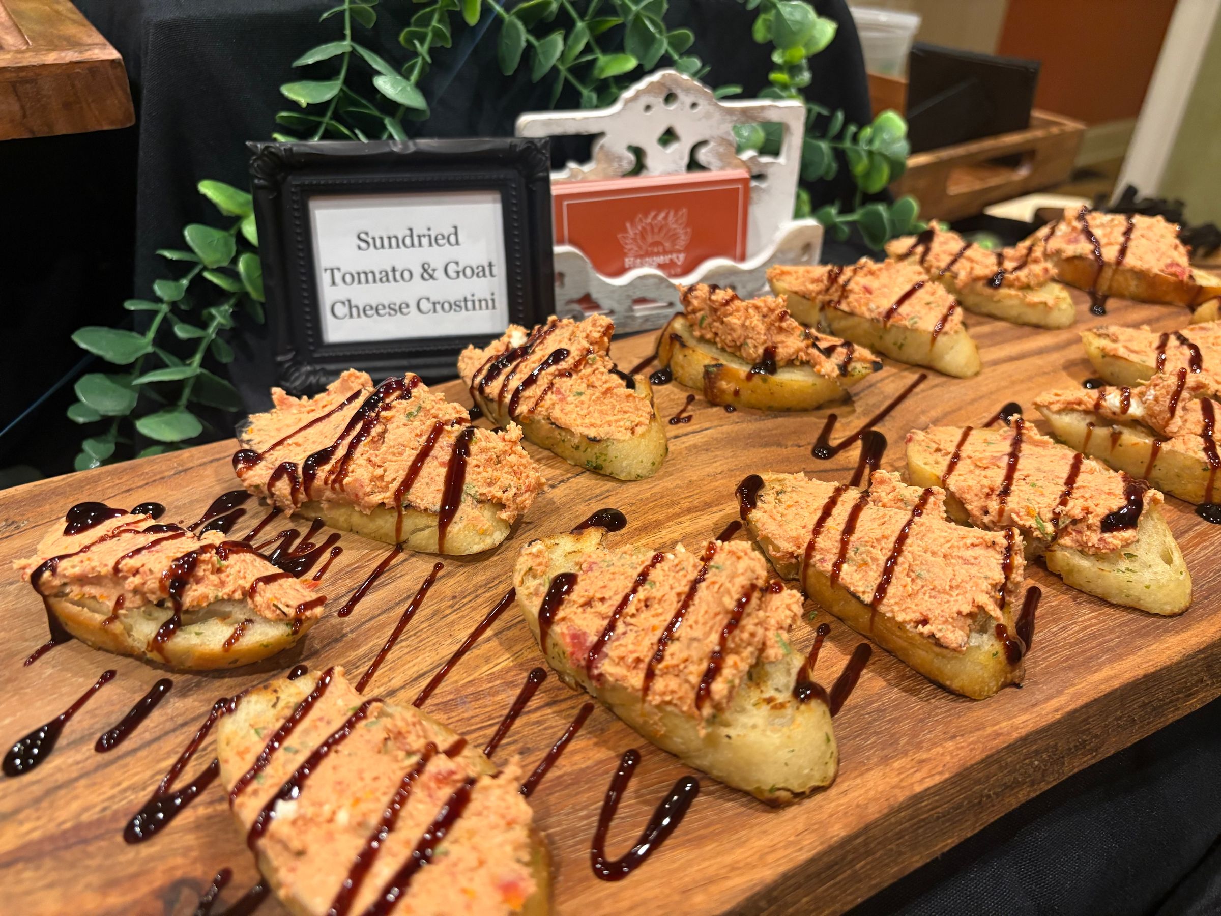 Sundried Tomato & Goat Cheese Crostini with Locally Made Baguette