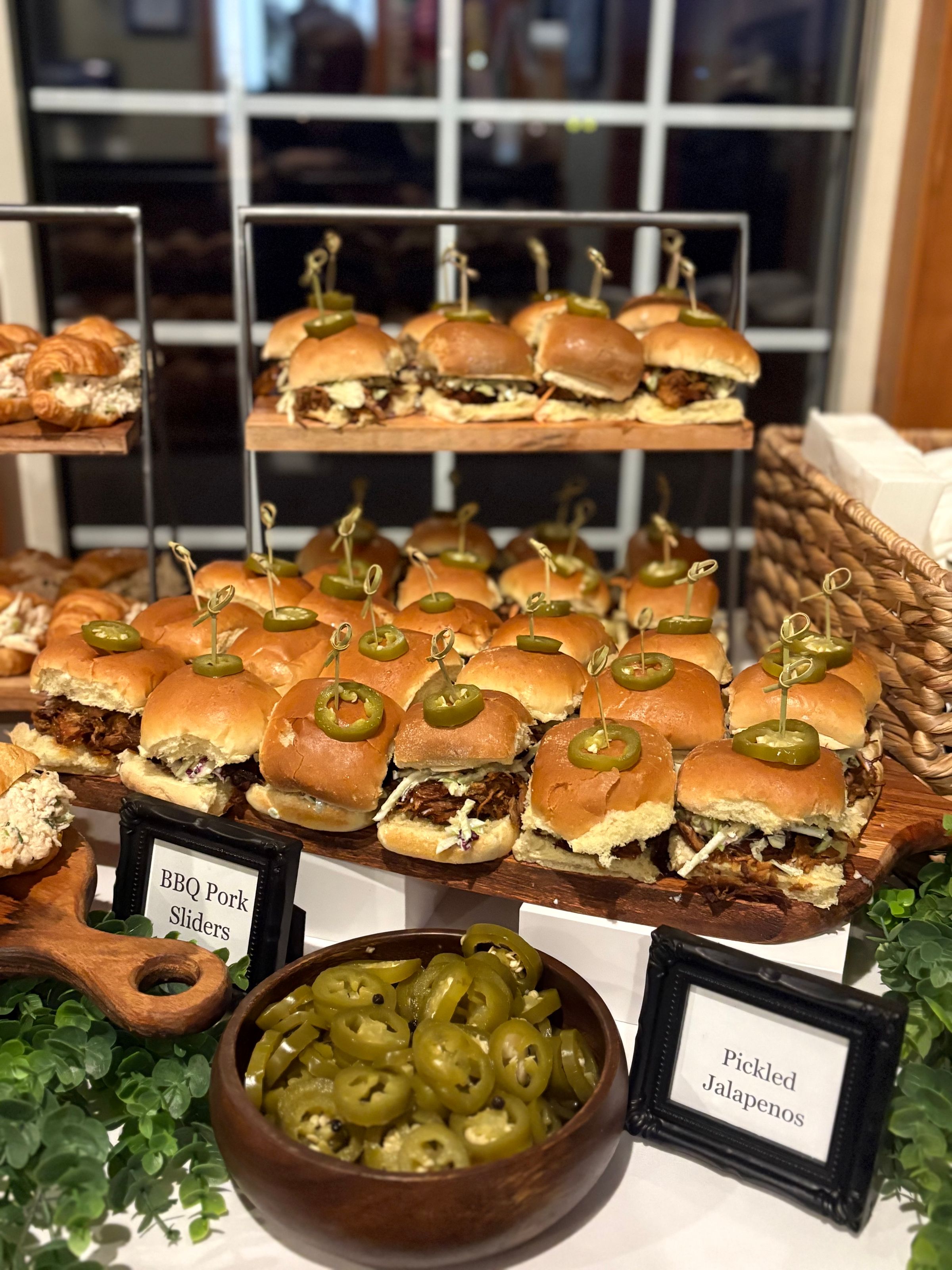 BBQ Pork Sliders with Broccoli Slaw and Pickled Jalapenos