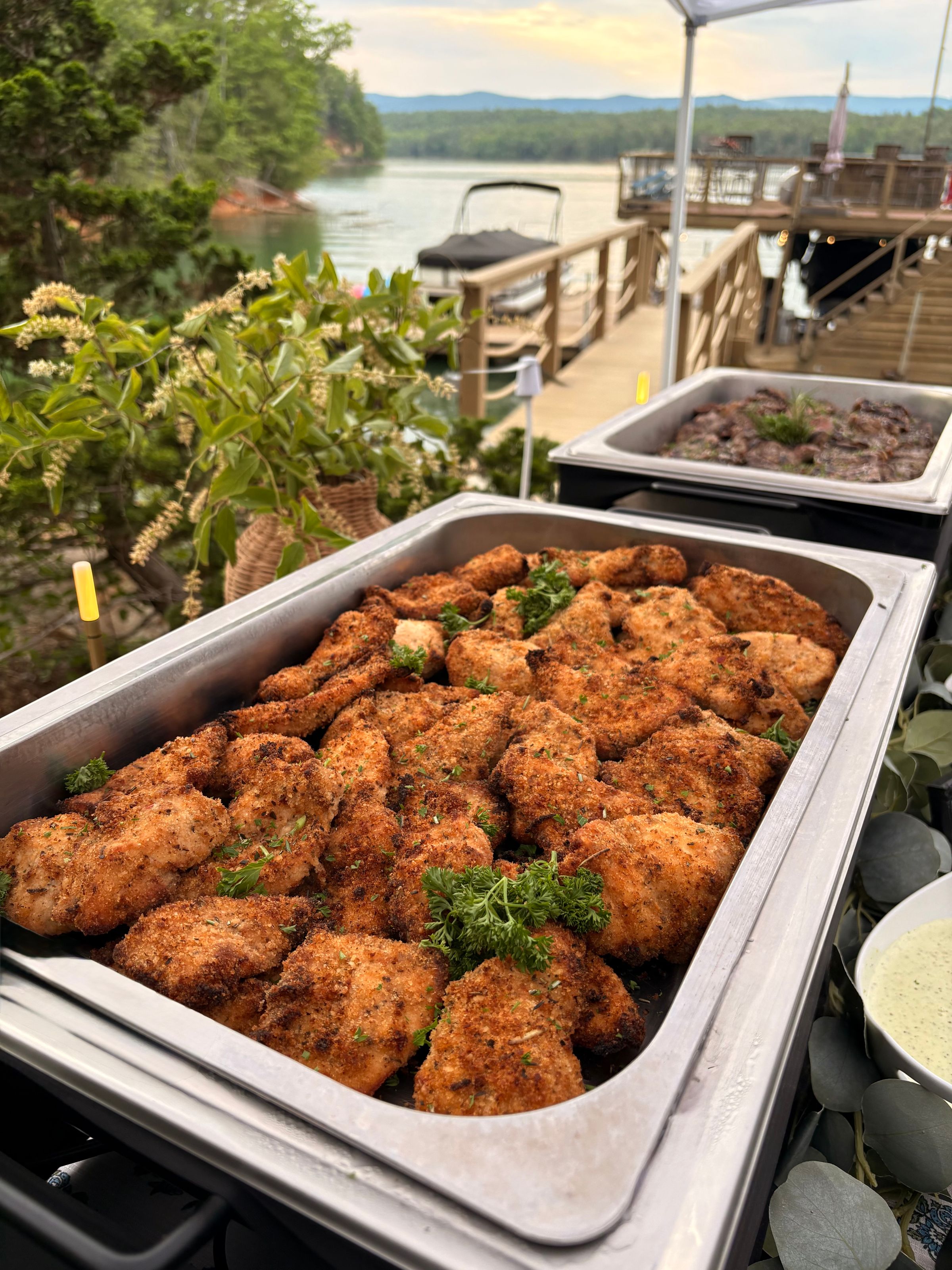 Parmesan Crusted Chicken with Pesto Cream Sauce