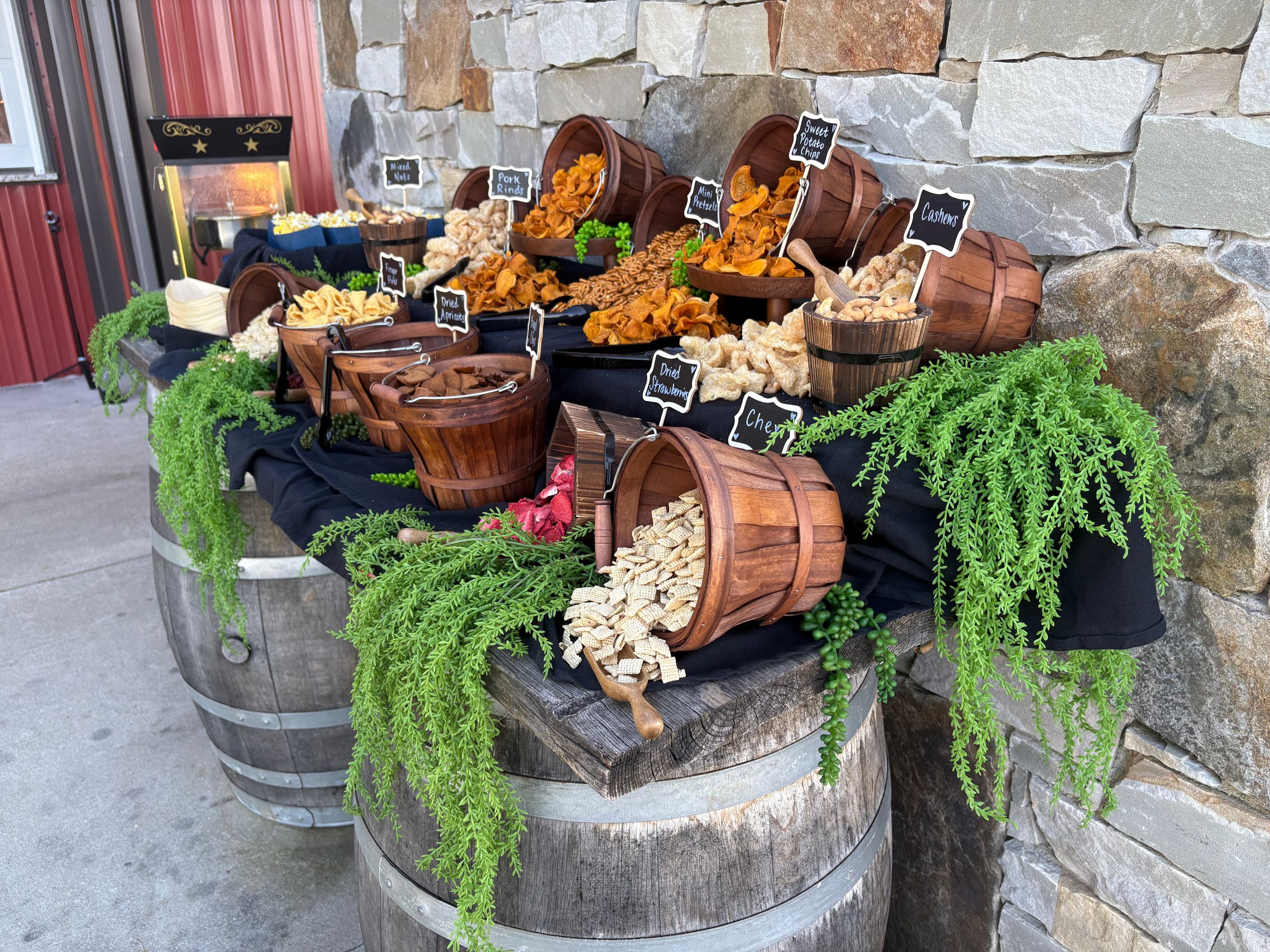 Cocktail hour with lots of yummy snacks