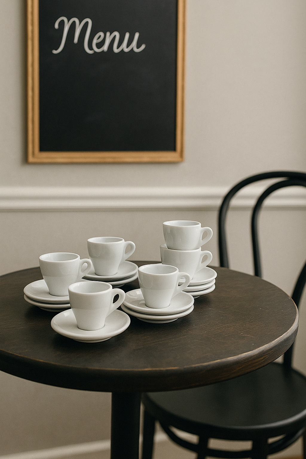 Set of 6 espresso cups, white made in Italy