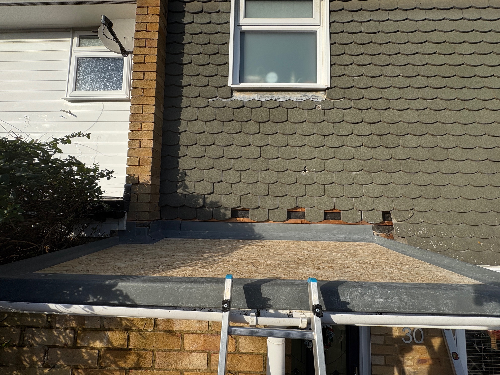 Flat roof during
