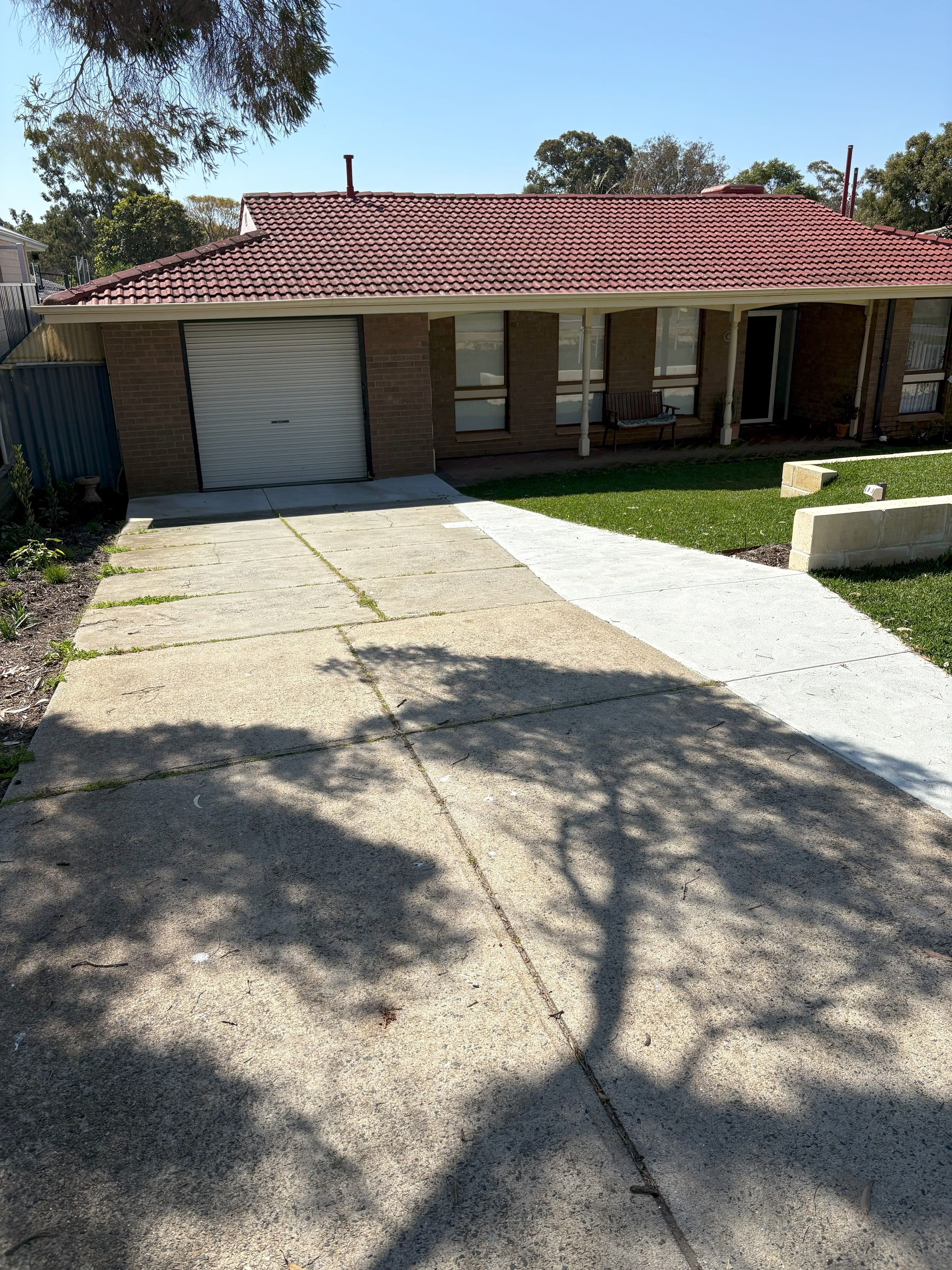 New concrete driveway extension