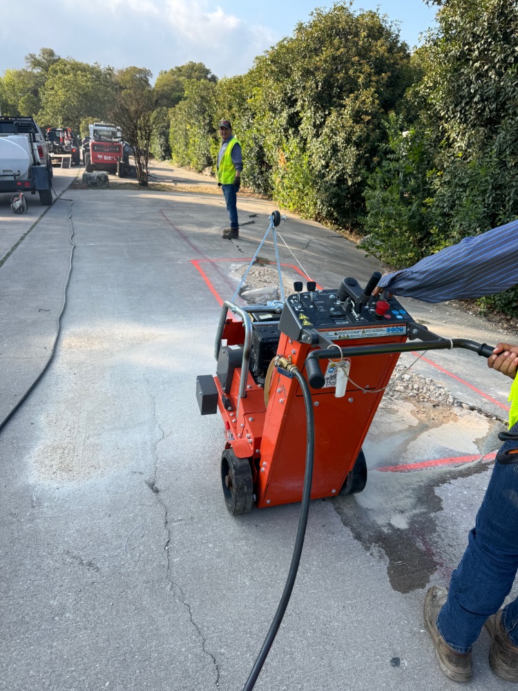 Contractors paving 's image