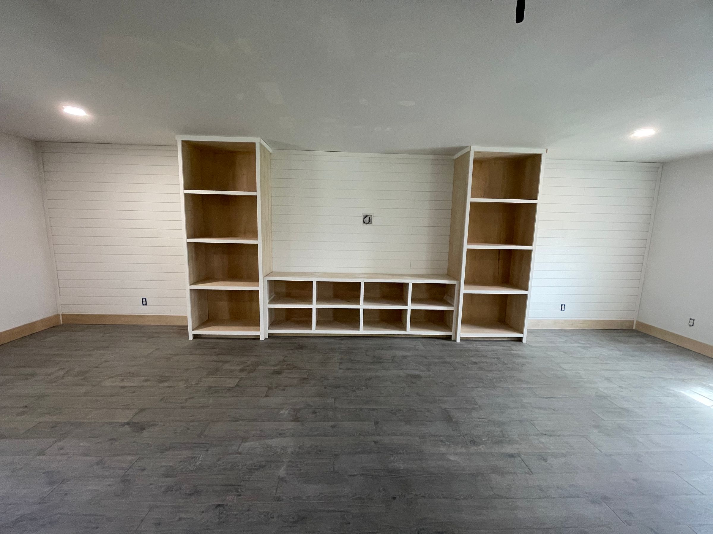 Custom entertainment center and book shelf