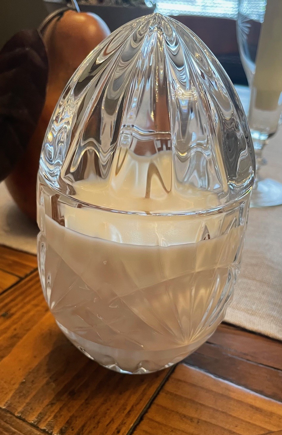 Vintage covered crystal egg