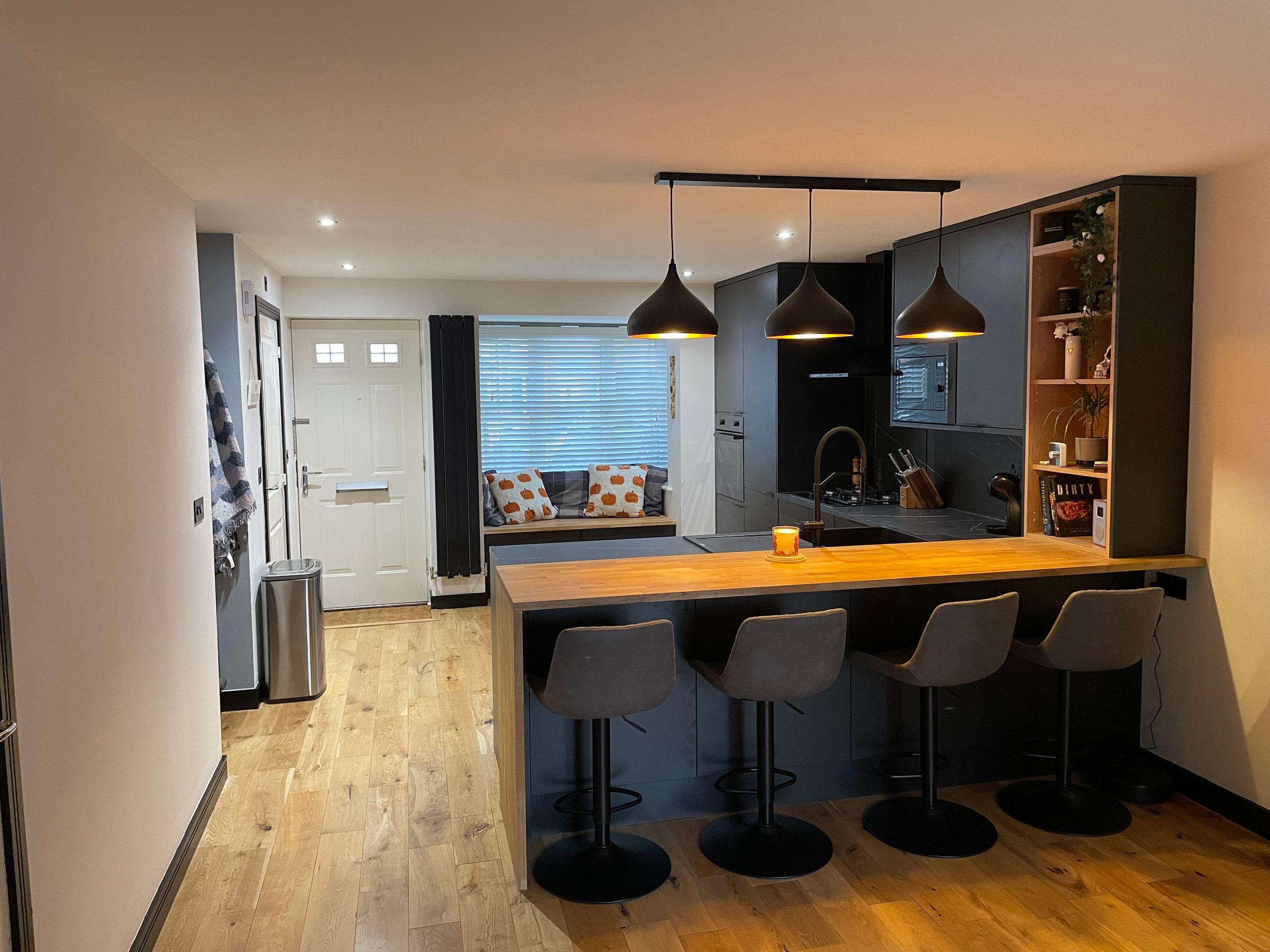 Full ground floor renovation creating an open plan kitchen/living room