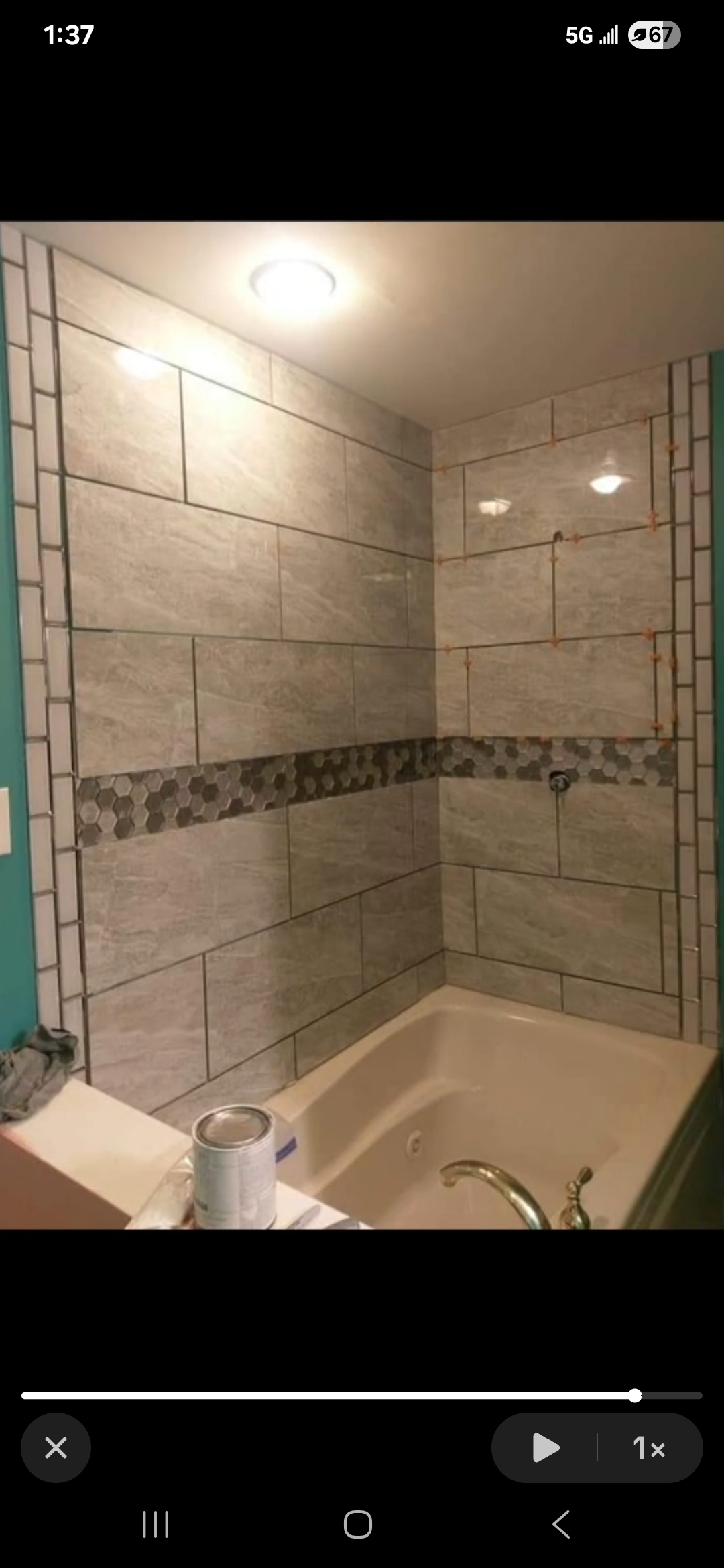Shower tile installation