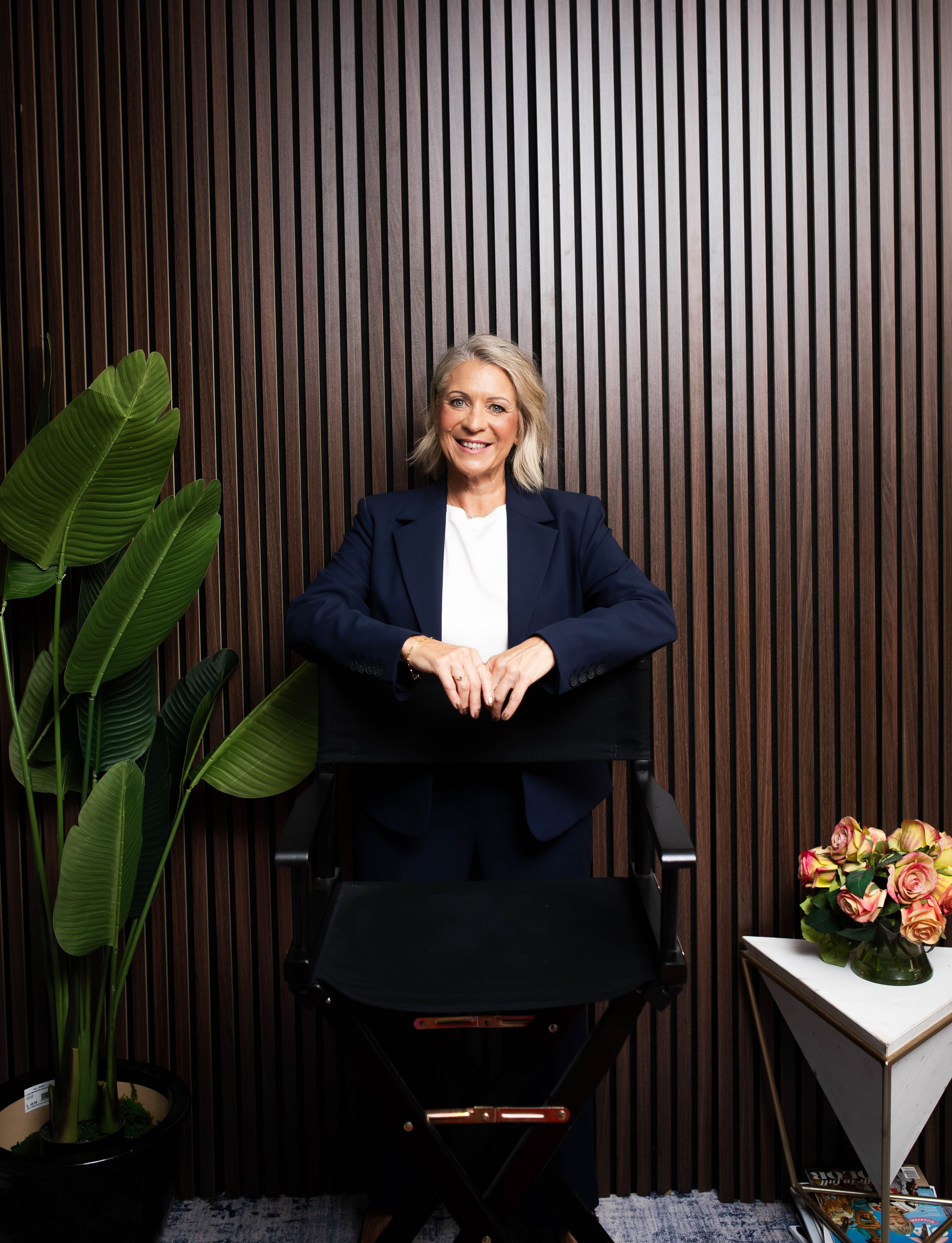 Seated Therapist in her comforable environment