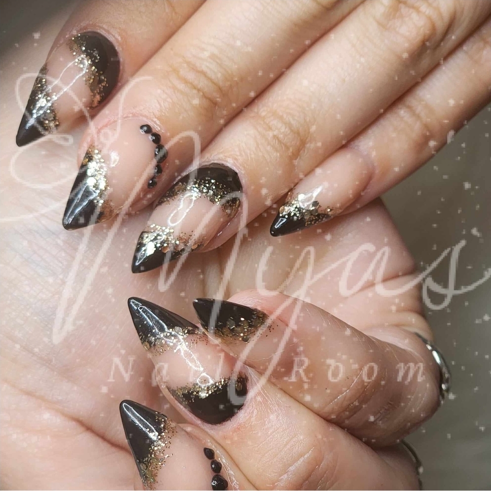 Black & Glitter Gold