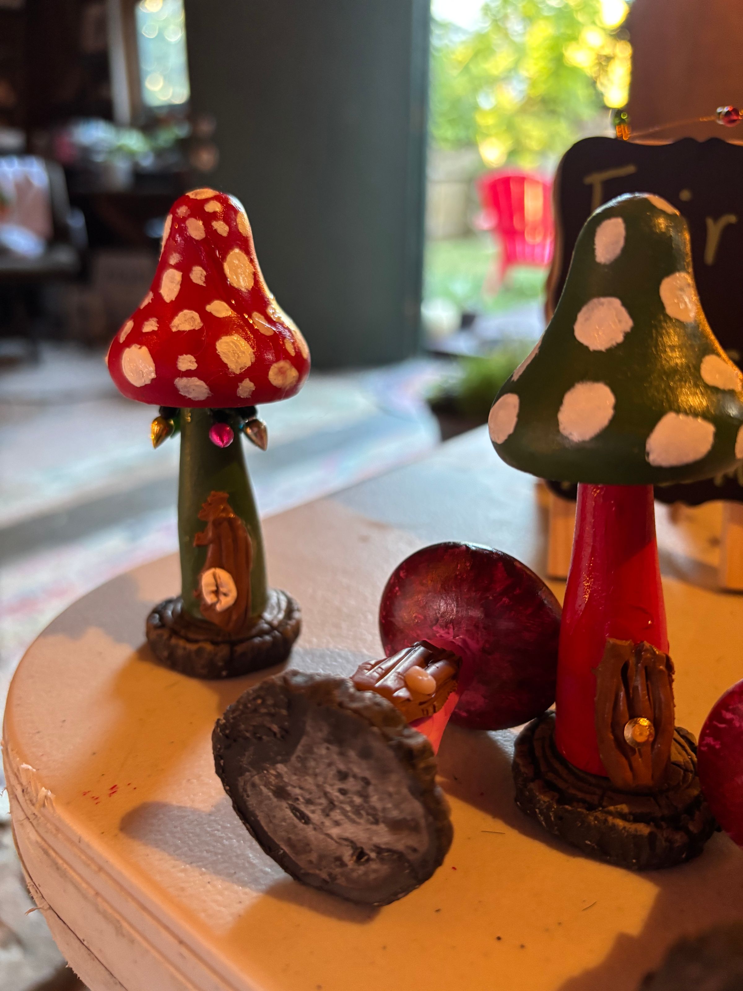 Toadstool with Christmas Lights 