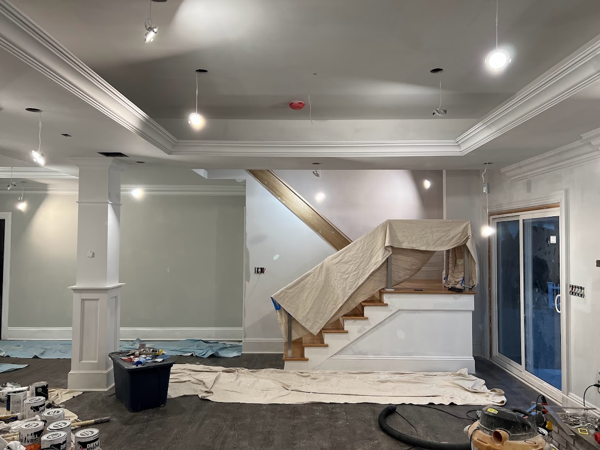 Tray Ceiling Basement Remodel