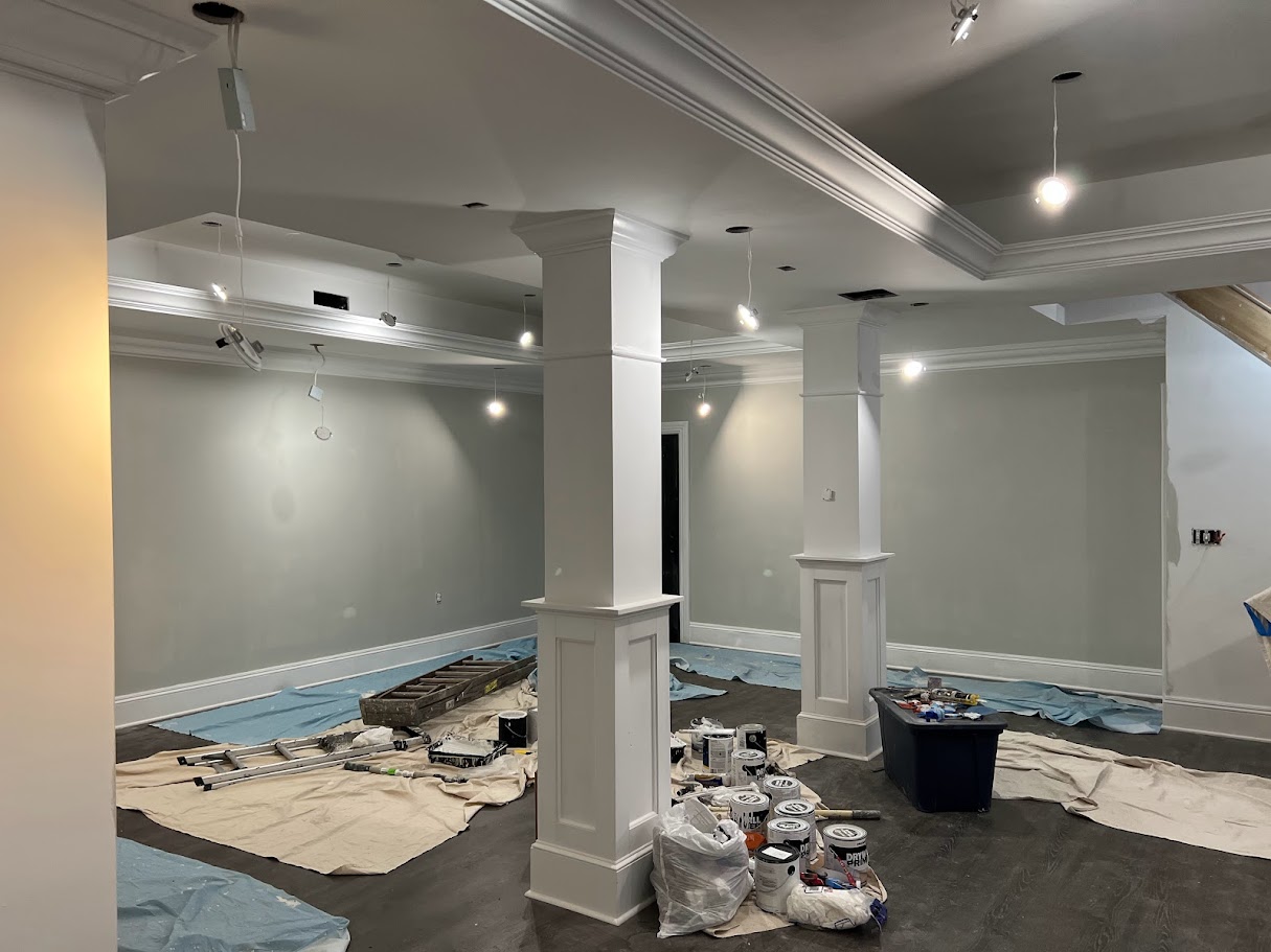 Tray Ceiling Basement Remodel