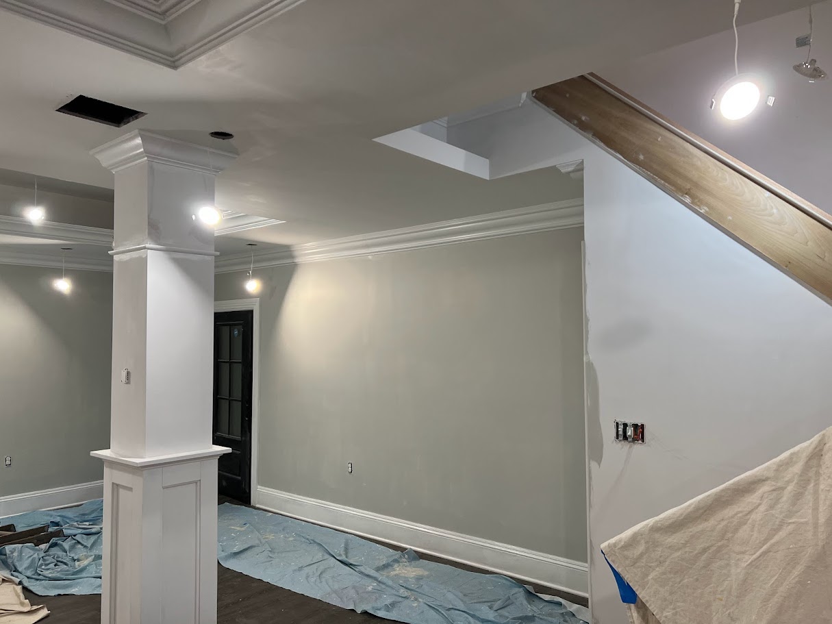 Tray Ceiling Basement Remodel