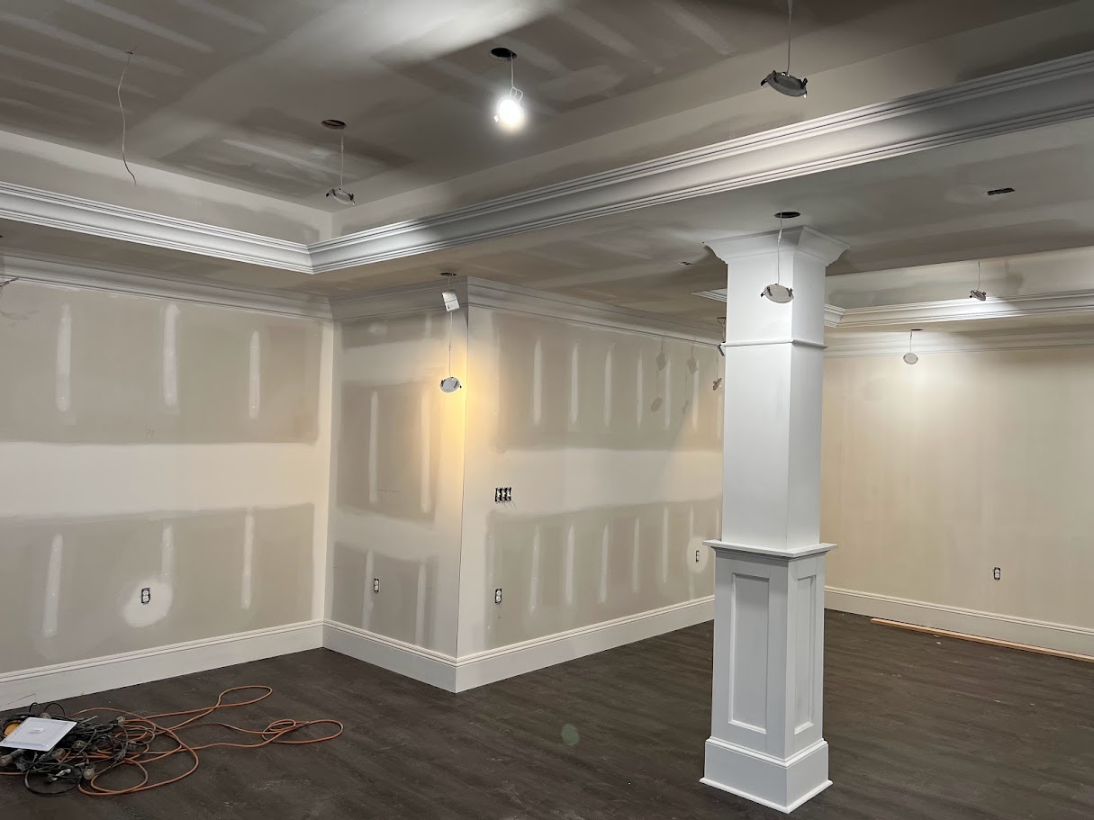 Tray Ceiling Basement Remodel