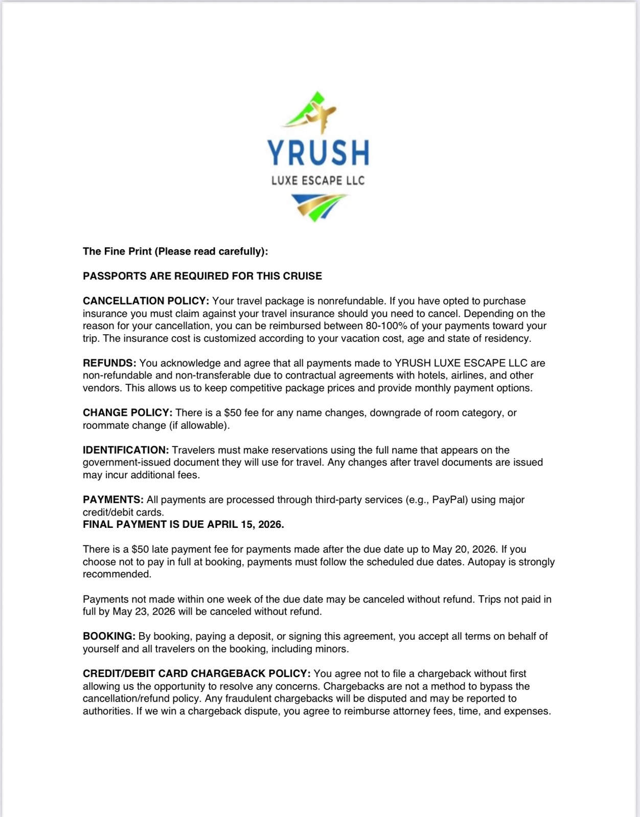 YRUSH LUXE ESCAPE LLC's image