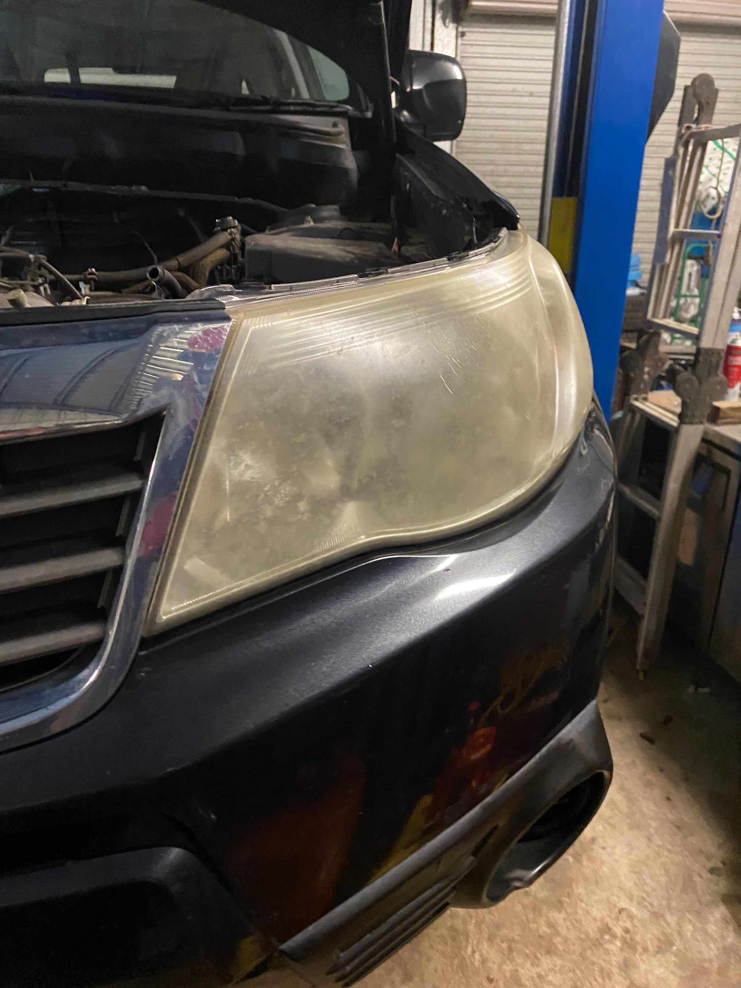 Headlight restoration before 