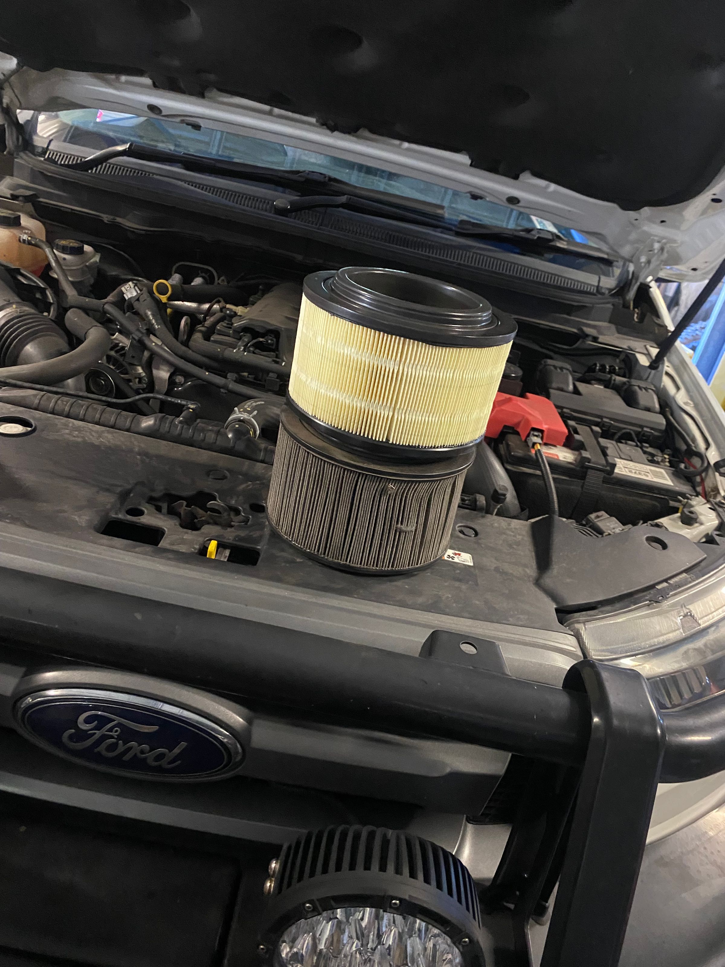 New and old air filters ranger 