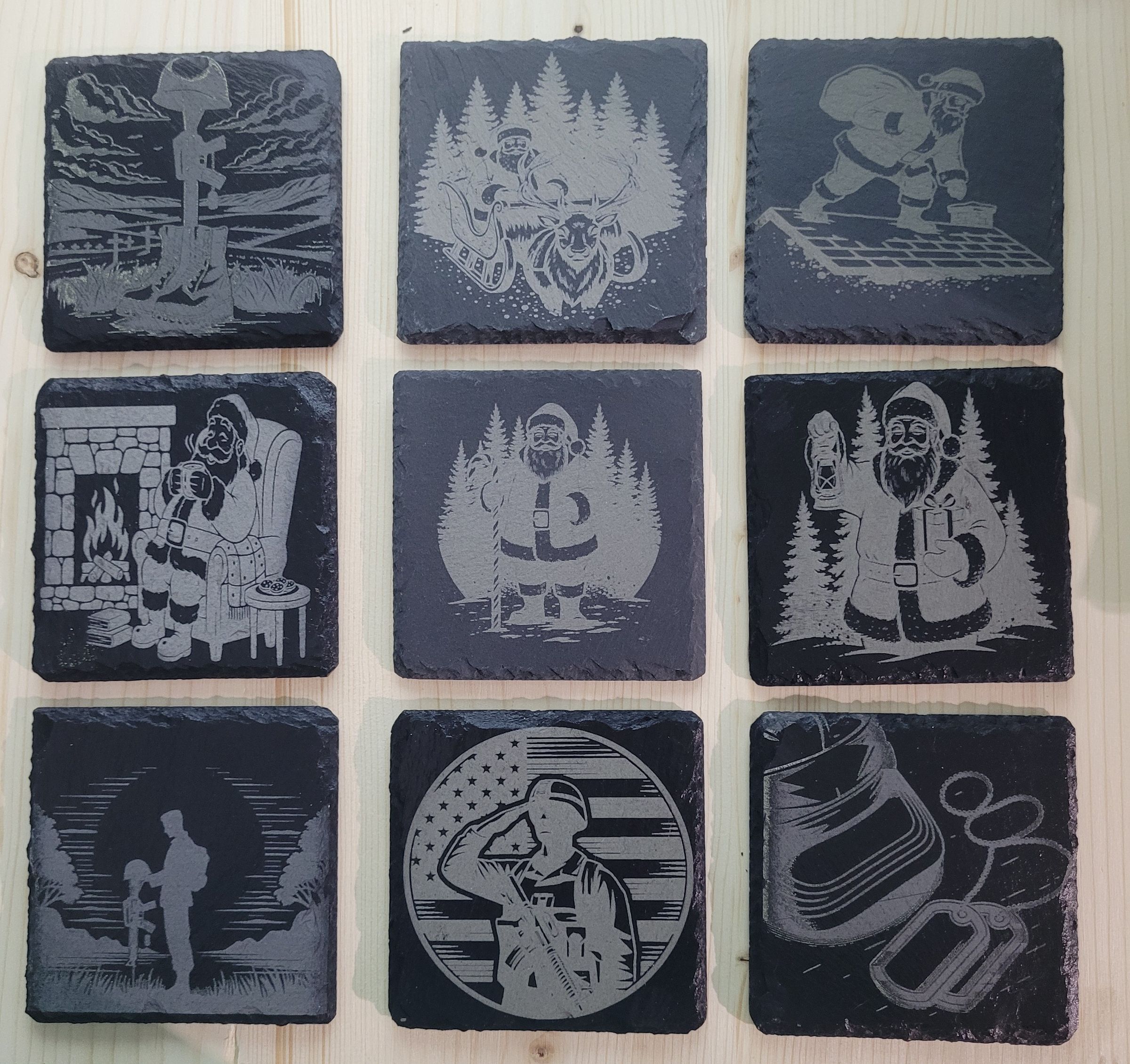 4" Sq Slate Coasters 6 pk $36 + Shipping