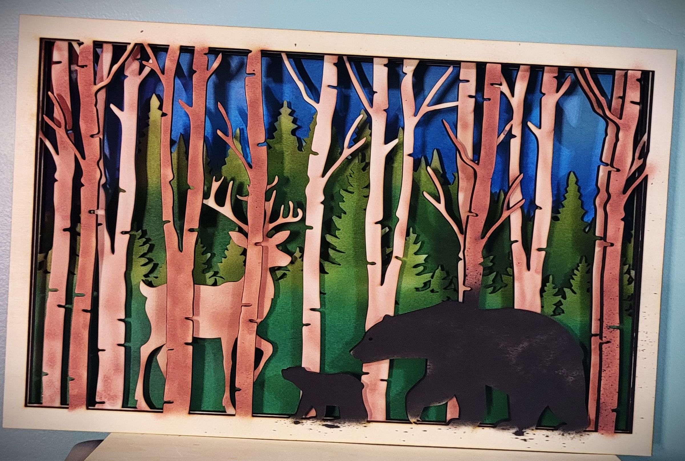 12 x 16 x 1.25" 3D Wall Art Painted $90 plus Shipping.