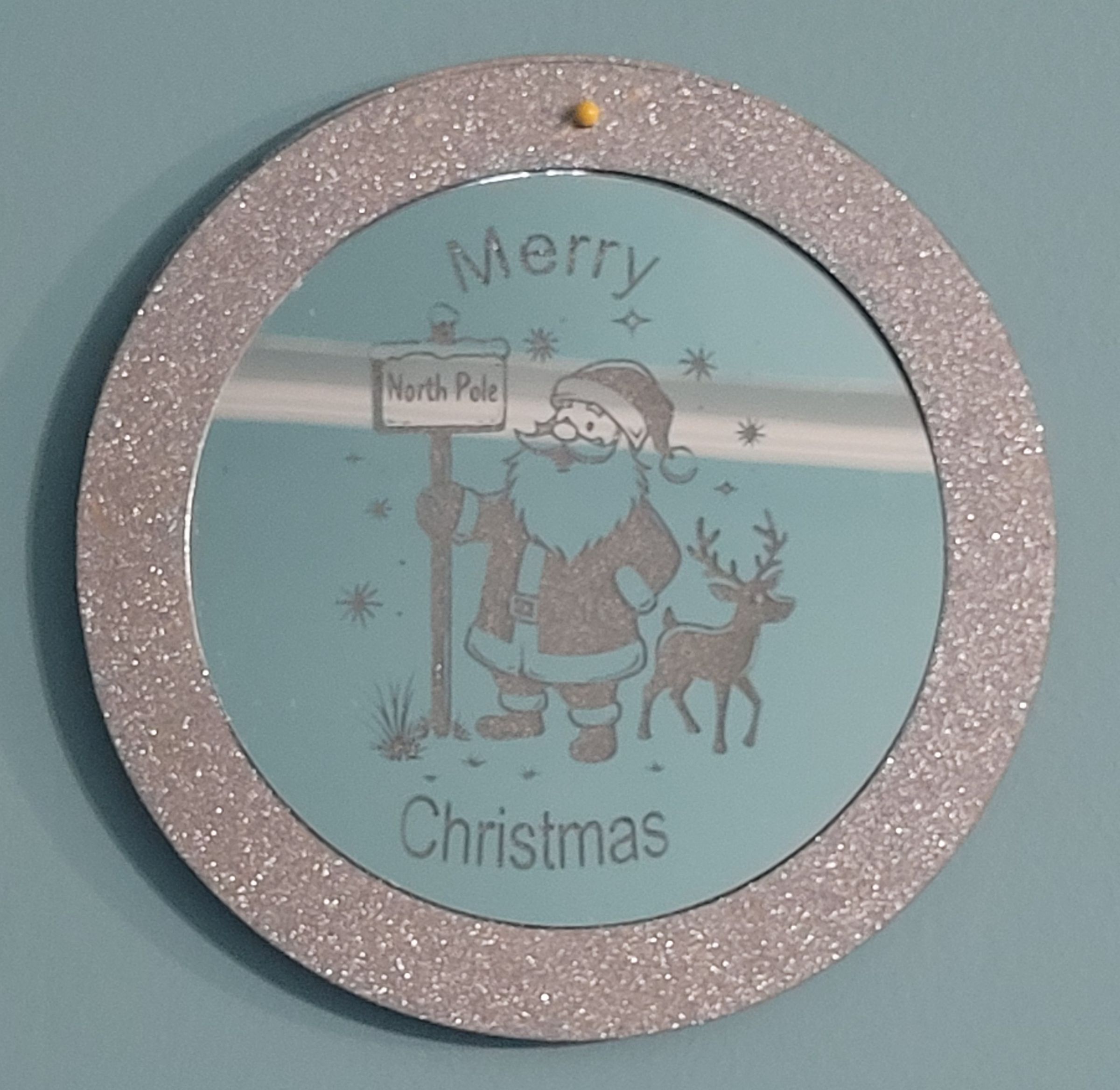 5" Mirror for Wall or Christmas Ornament $16