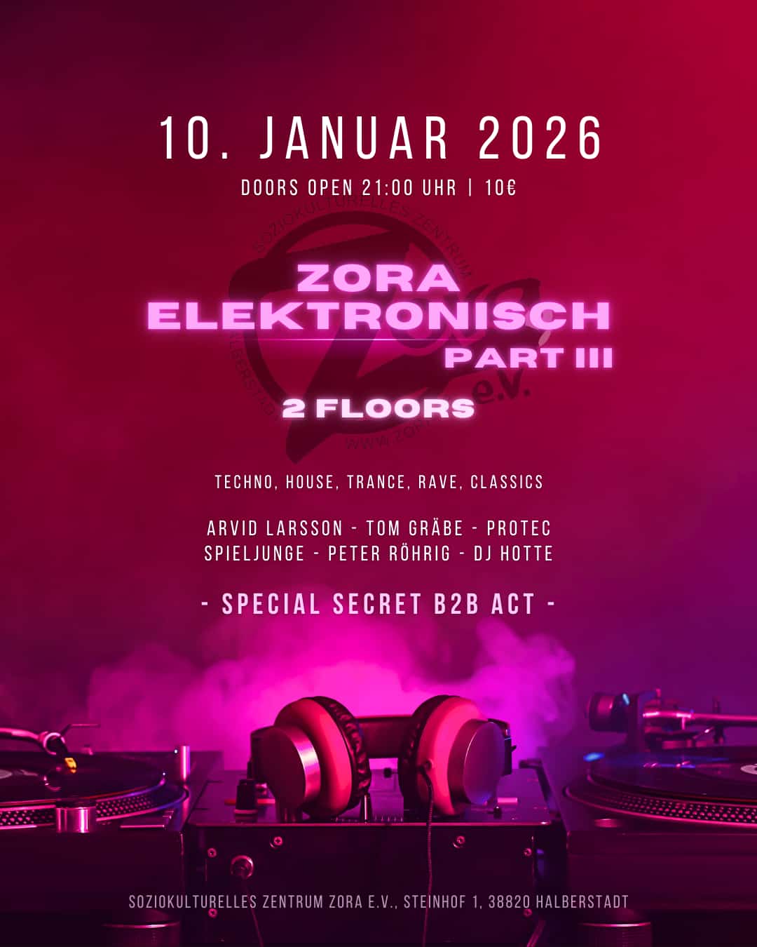 ZORA Elektronisch Part III am Samstag, 10.1.2026 ab 21:00 Uhr 