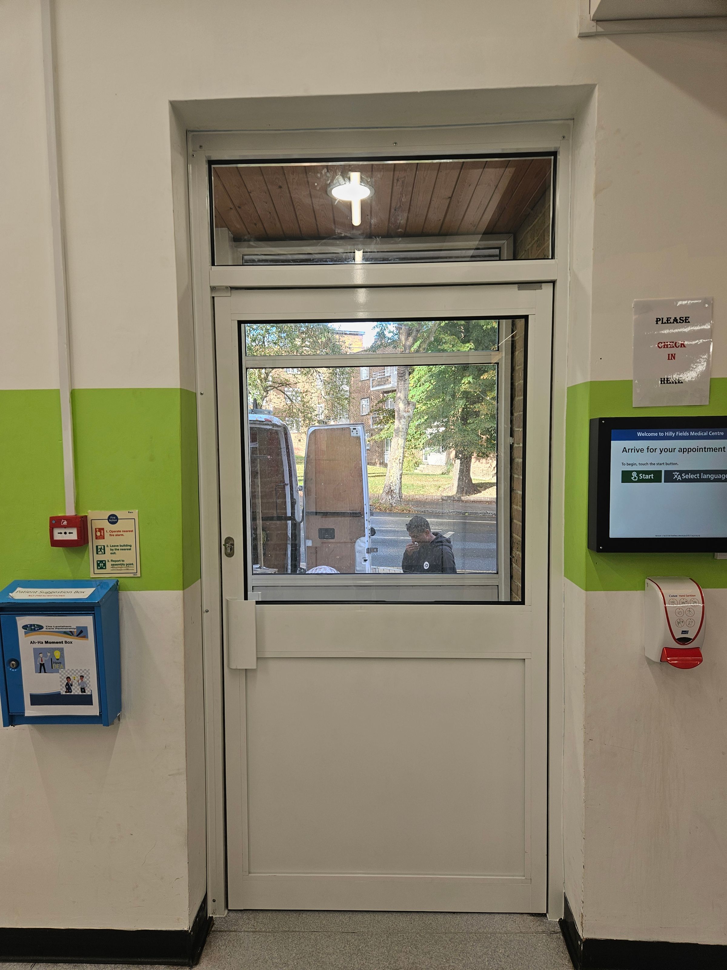 Aluminium door supplied and fitted at a G.P surgery reception area