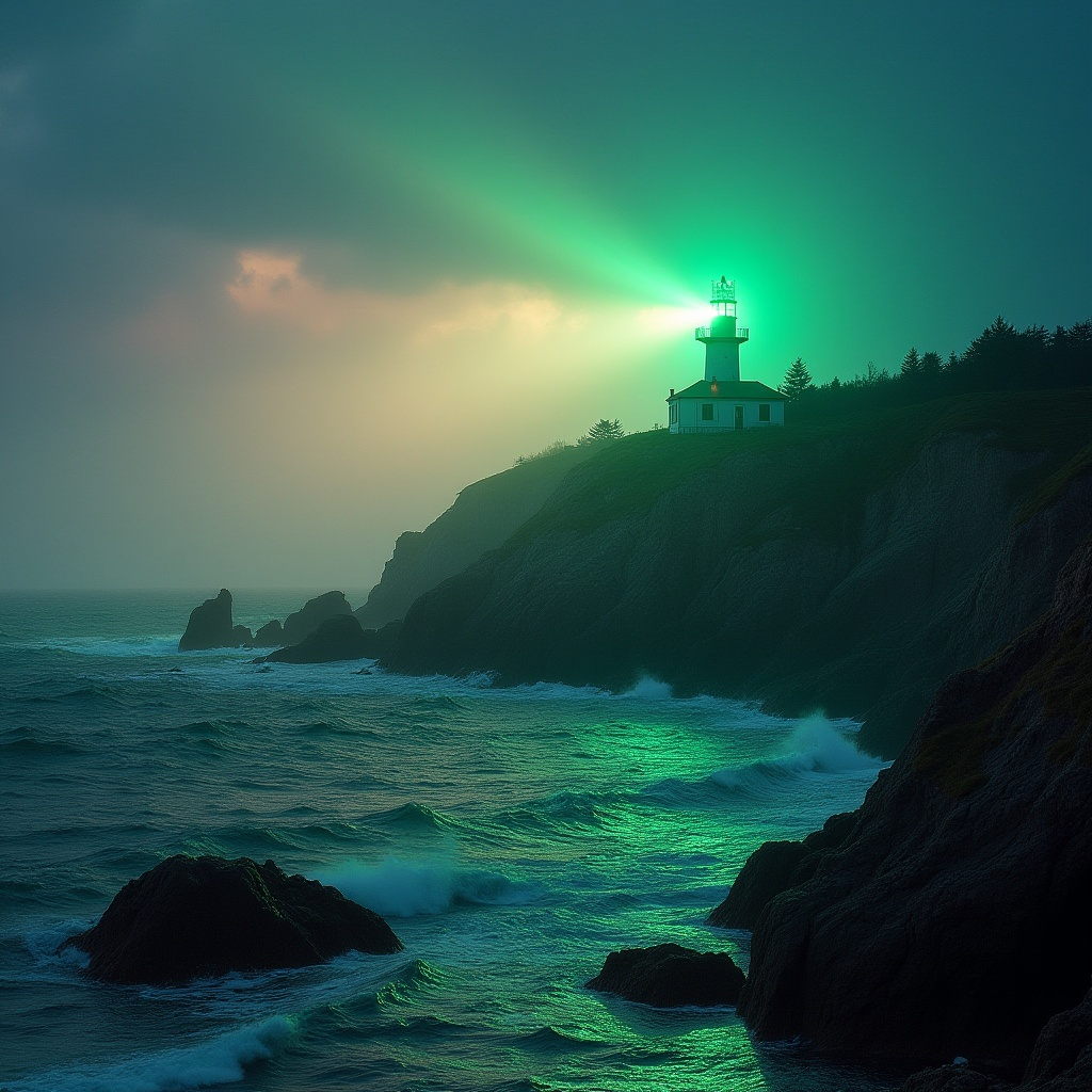 lighthouse storrmy skies