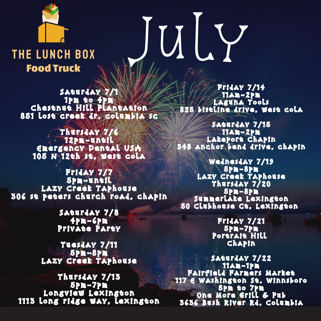 The Lunch Box Food Truck Schedule