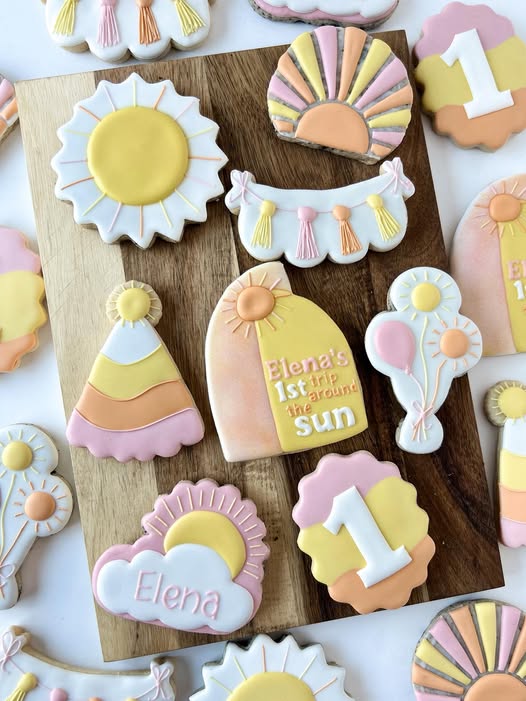 First Trip Around the Sun Custom First Birthday Cookies