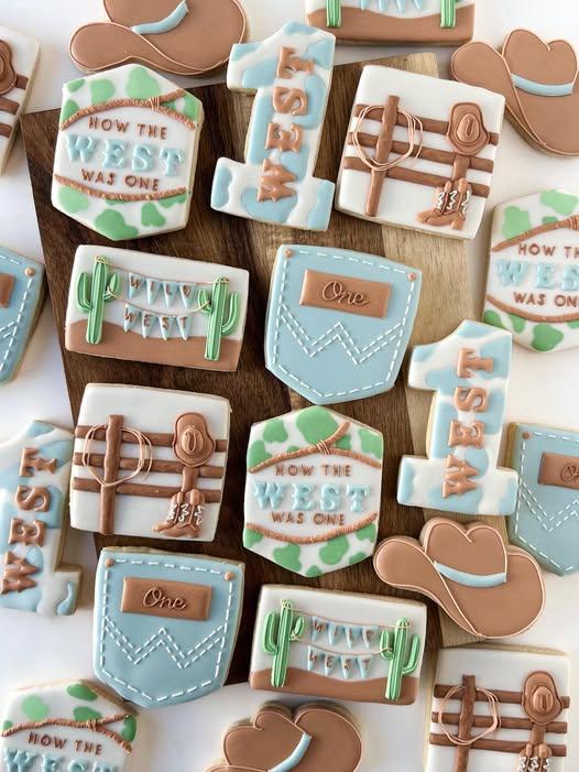 Wild West Custom First Birthdday Cookies