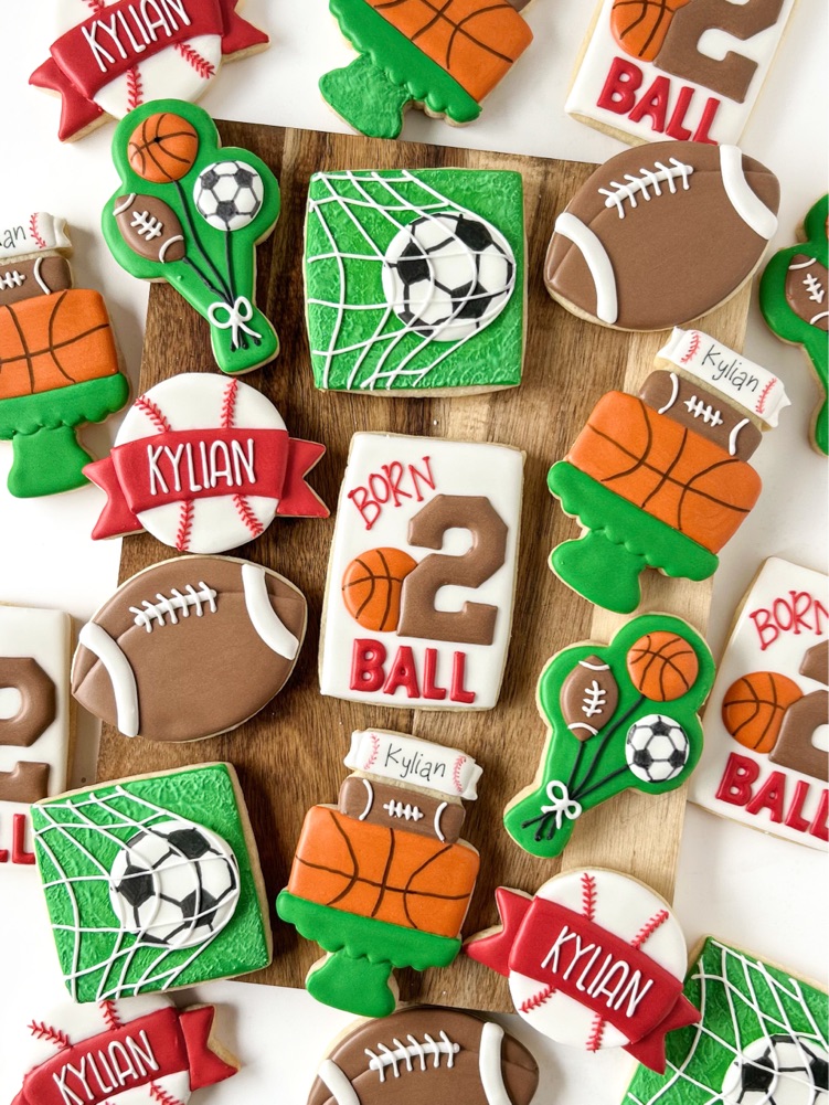 Born 2 Ball Birthday Cookies