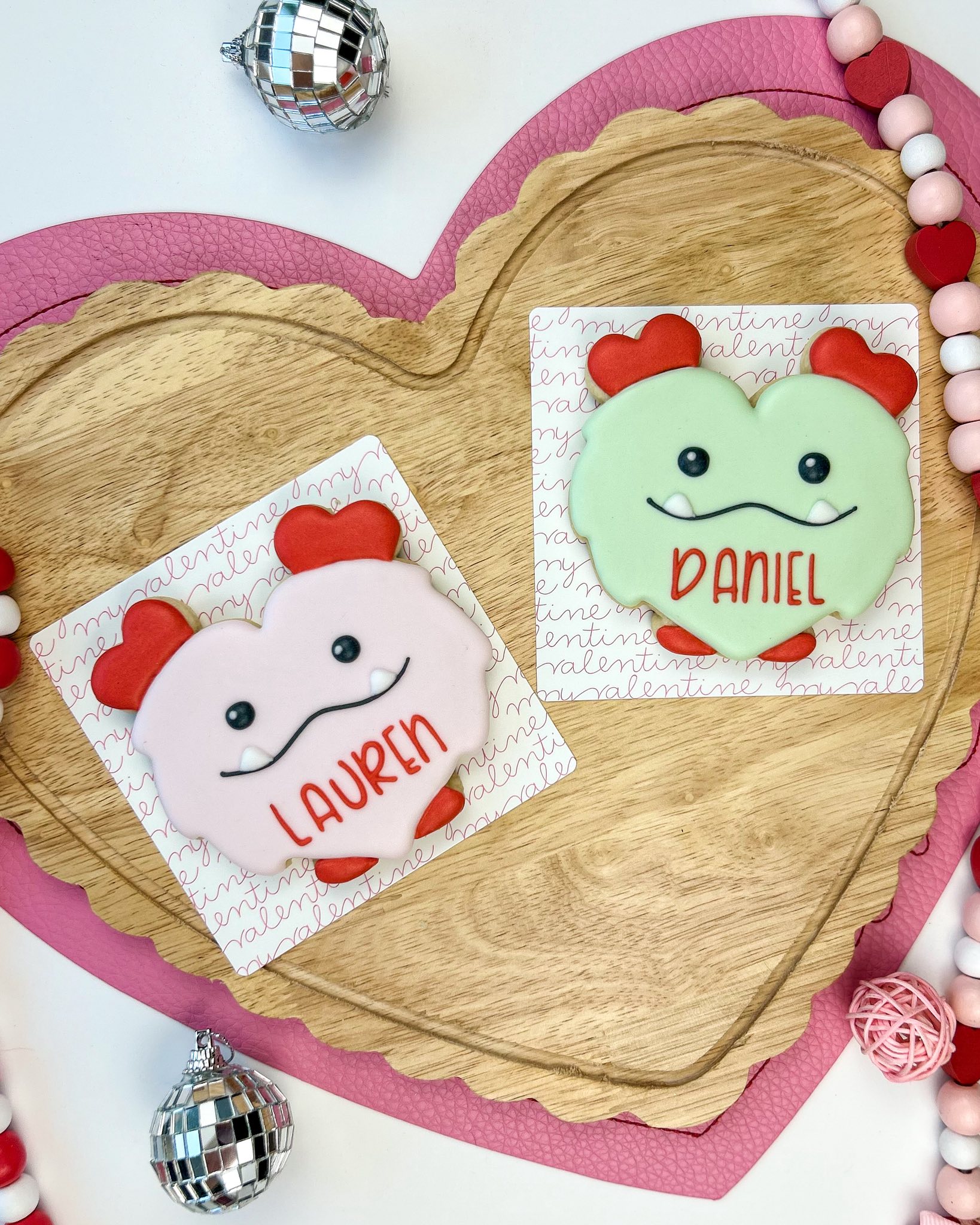 Custom love monster valentines day cookie