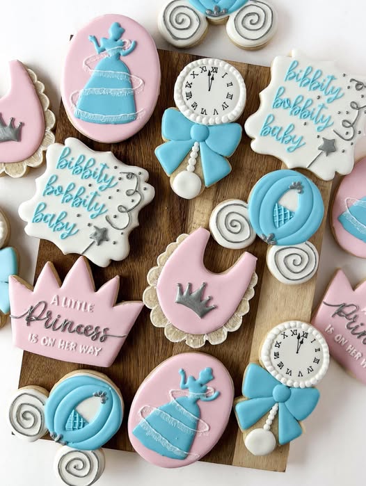 Cinderella baby shower cookies
