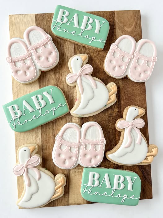 Goose Baby shower custom cookies