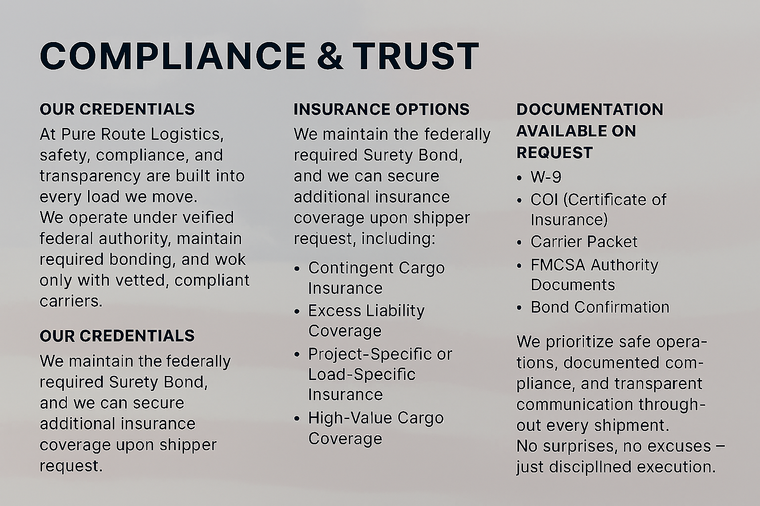 Contact Pure Route Logistics | Freight Quotes & Support's image