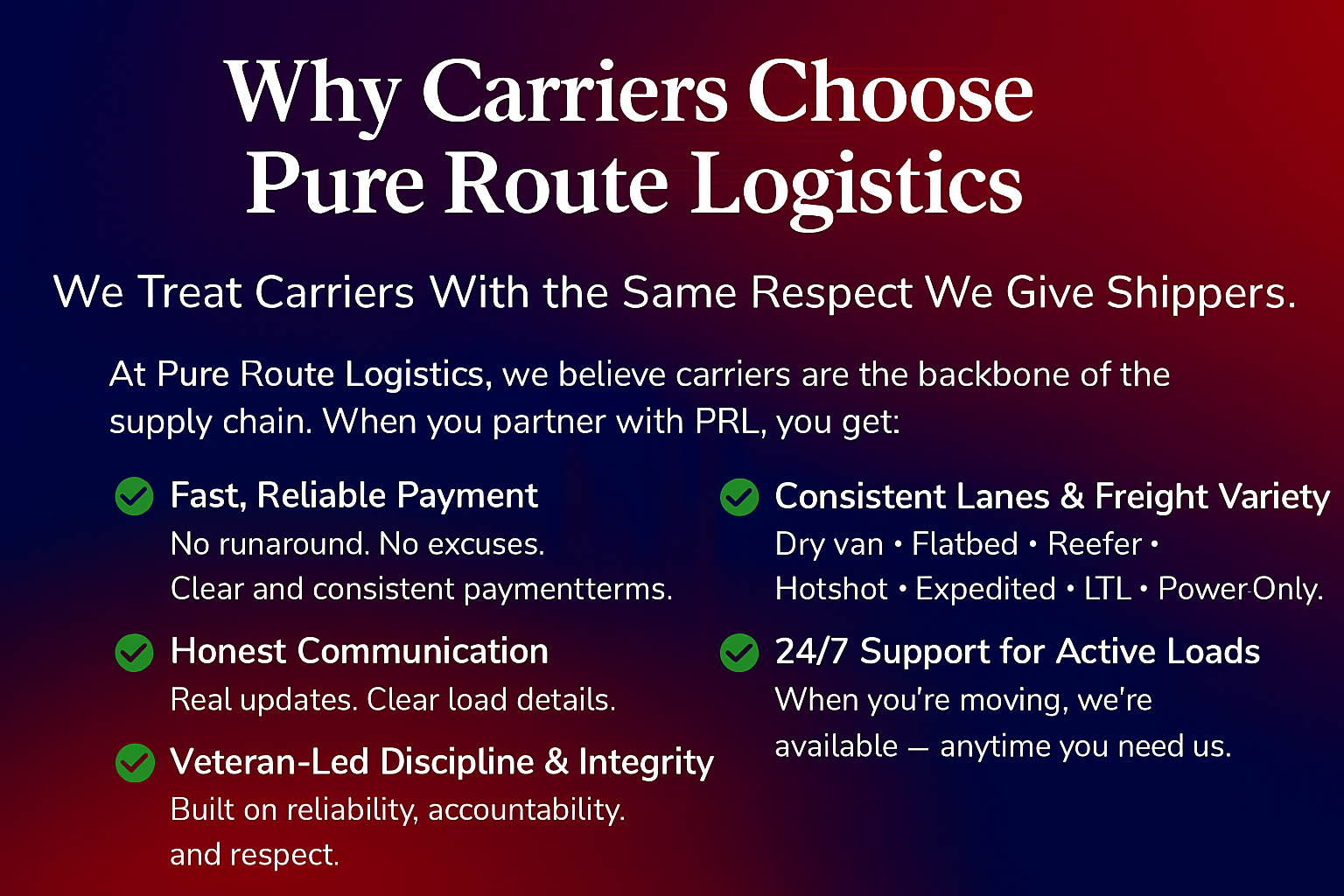 Contact Pure Route Logistics | Freight Quotes & Support's image