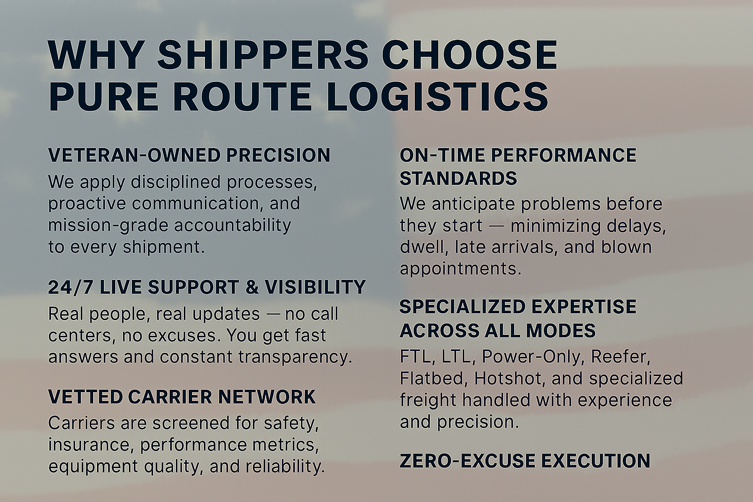 Contact Pure Route Logistics | Freight Quotes & Support's image