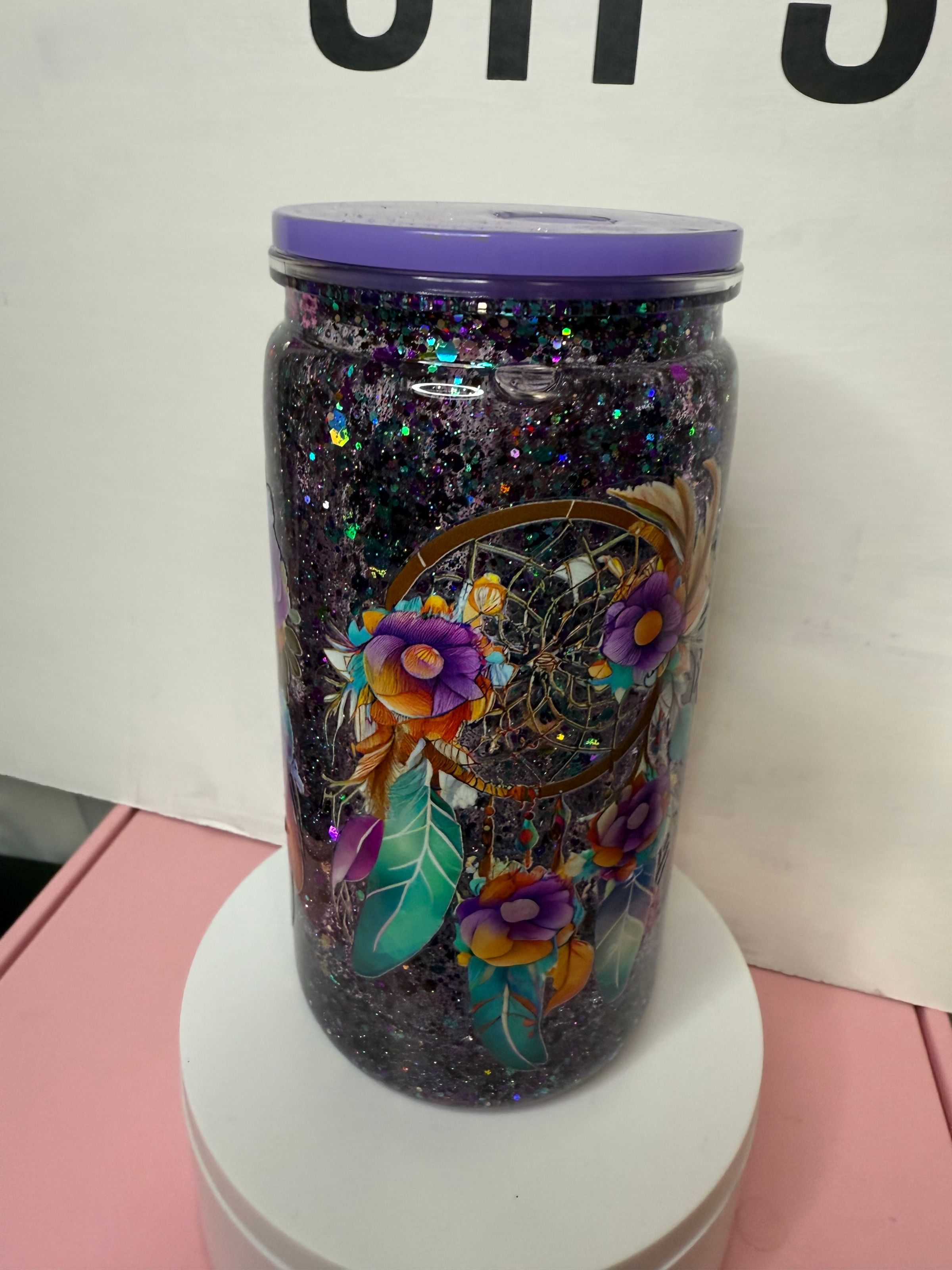 16oz snow globe tumbler