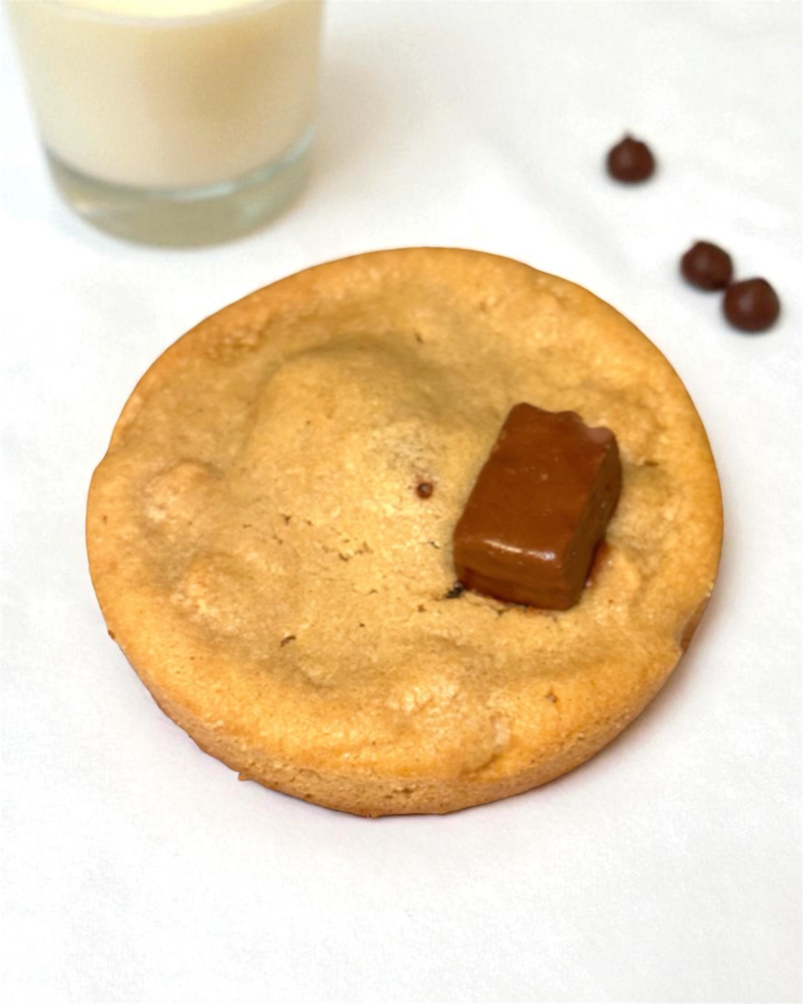 Scrumptious Peanut Butter cookie filled with Reese's Peanut Butter Stick.