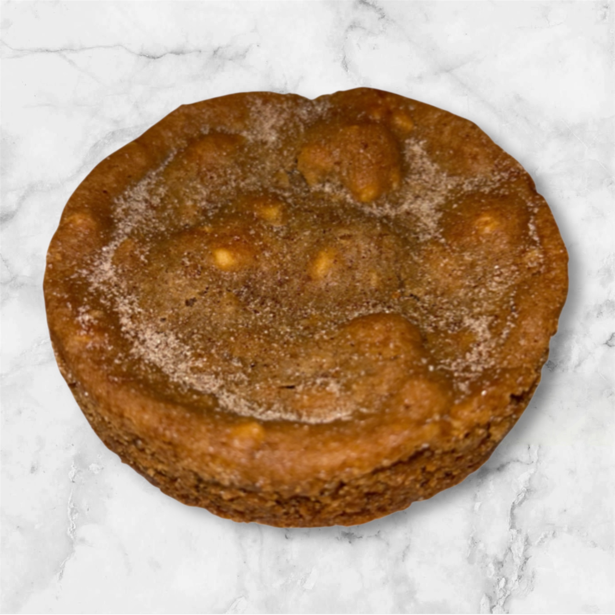Apple Pie meets Cookie, filled with freeze dried apples and topped with cinnamon sugar.
